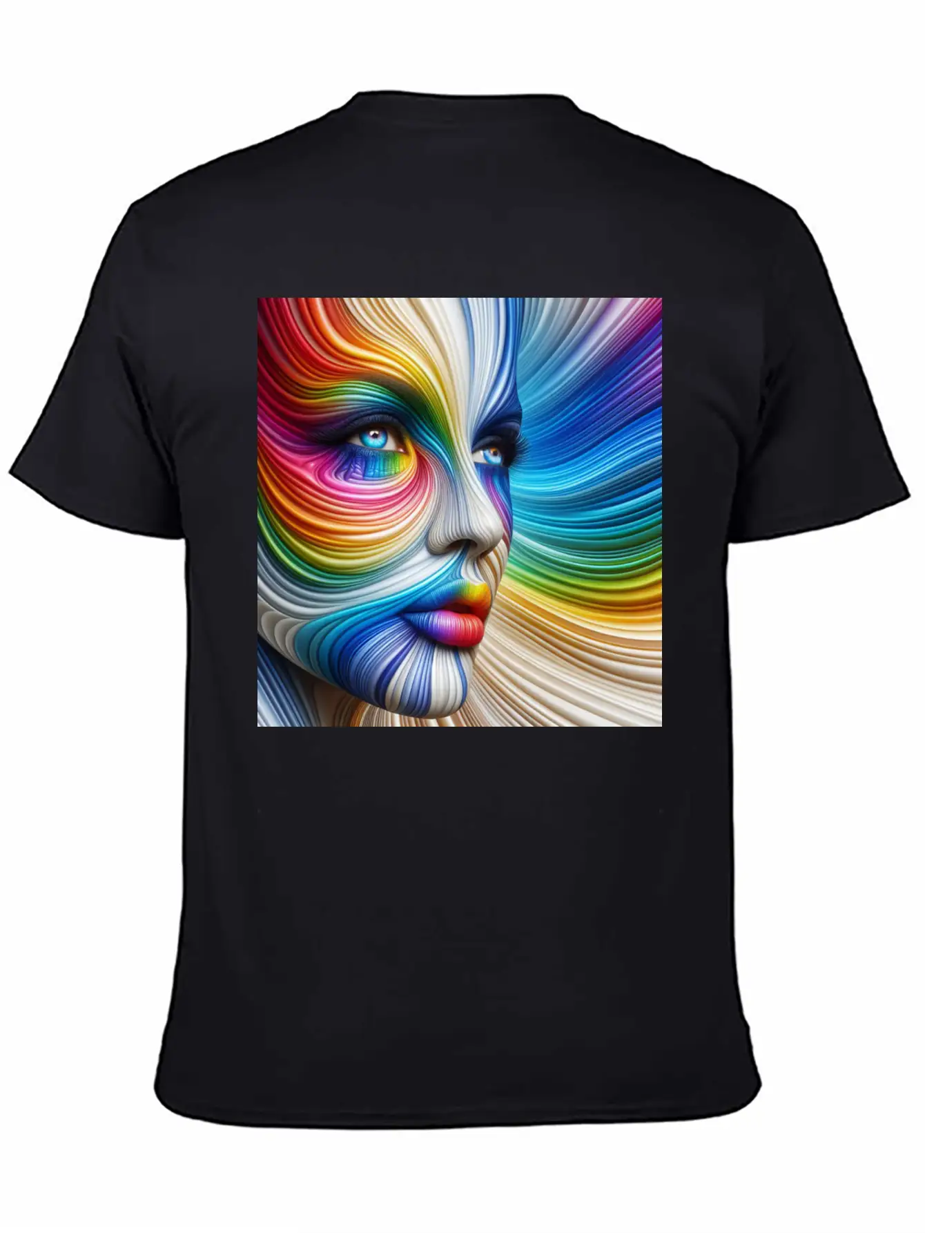 Rainbow Beautiful Woman Face Stylish Everyday T-Shirt – Unisex Basic Cotton Tee