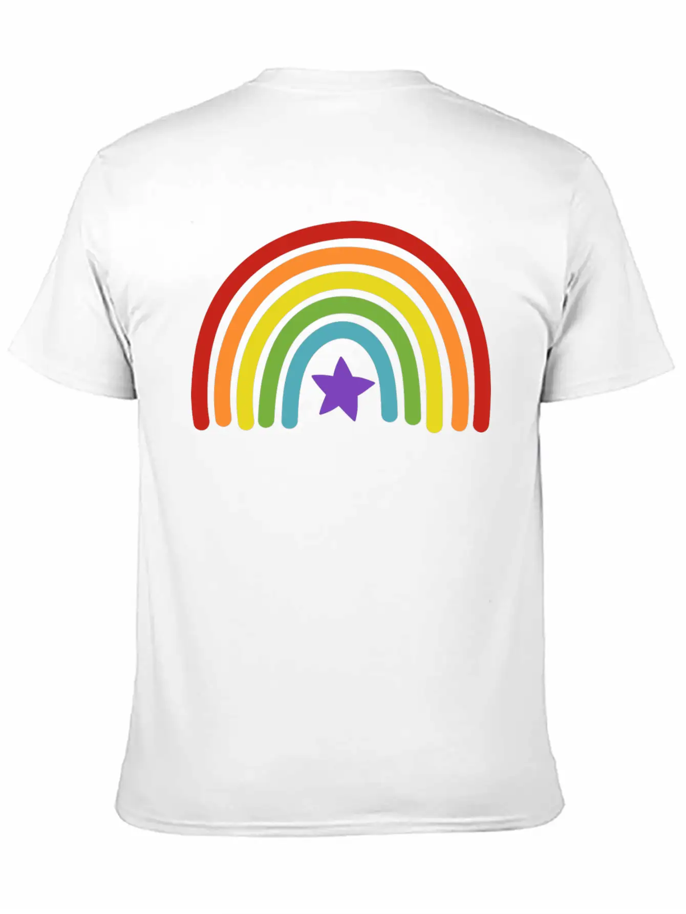 Rainbow Star Stylish Everyday T-Shirt – Unisex Basic Cotton Tee