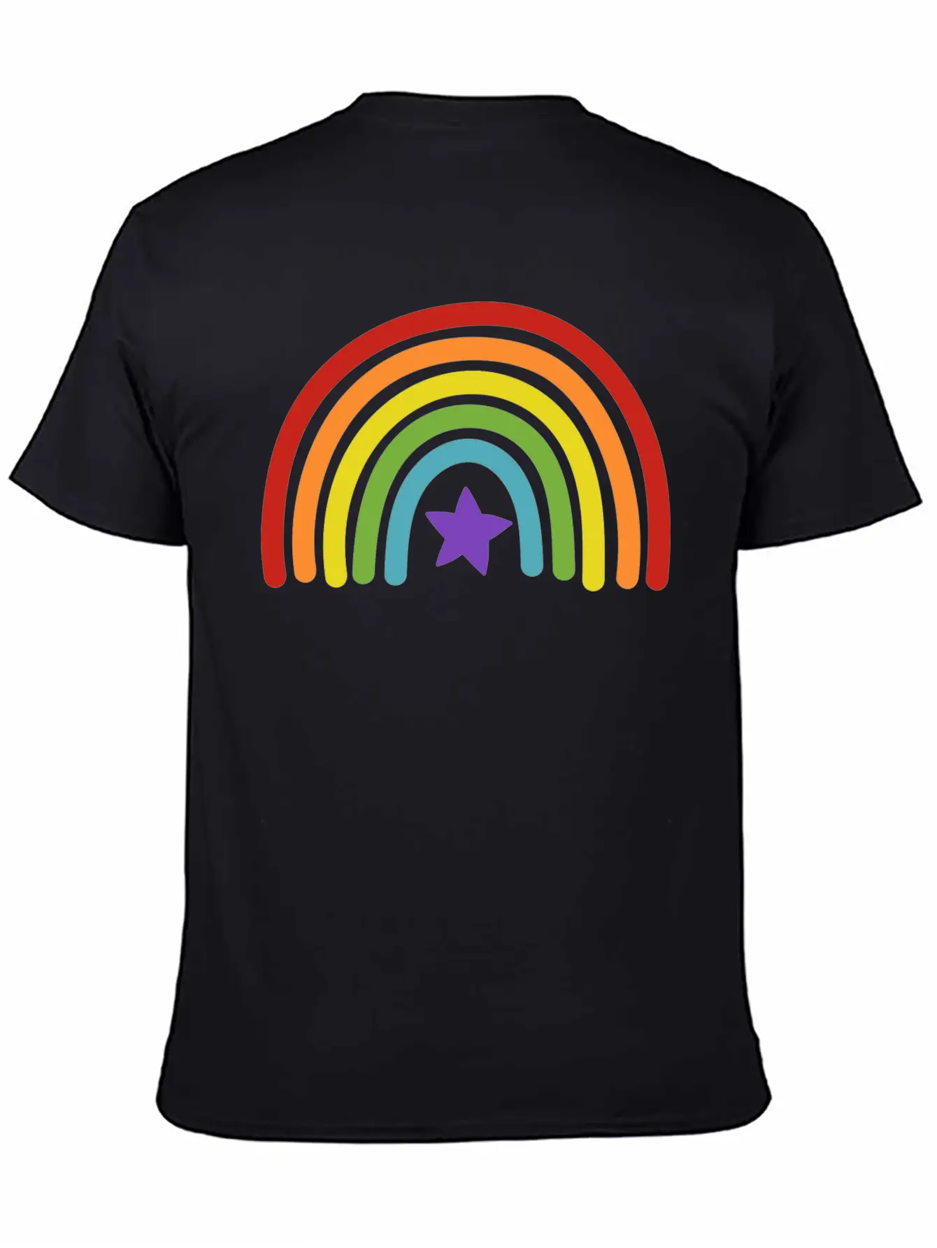 Rainbow Star Stylish Everyday T-Shirt – Unisex Basic Cotton Tee