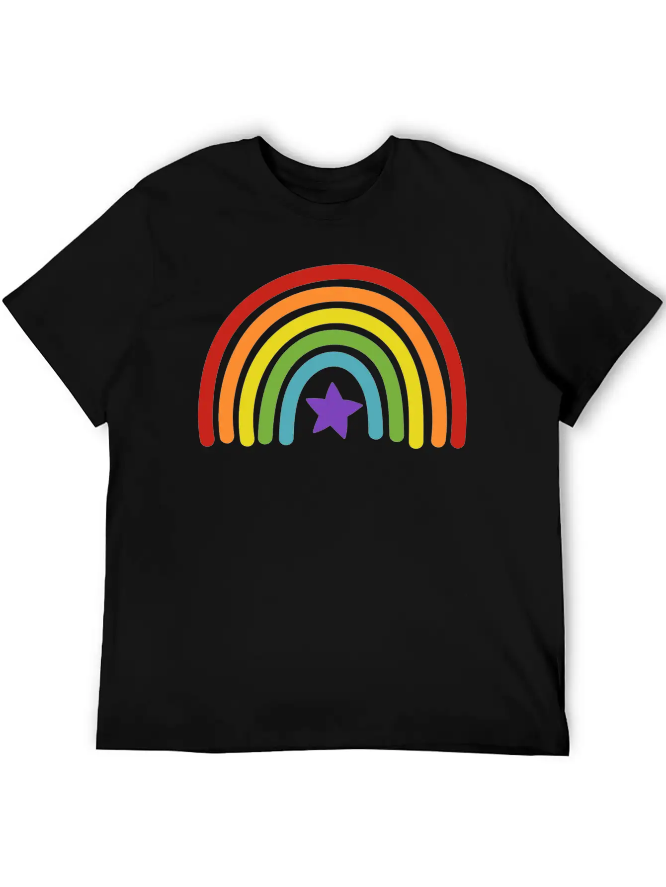 Rainbow Star Stylish Everyday T-Shirt – Unisex Basic Cotton Tee