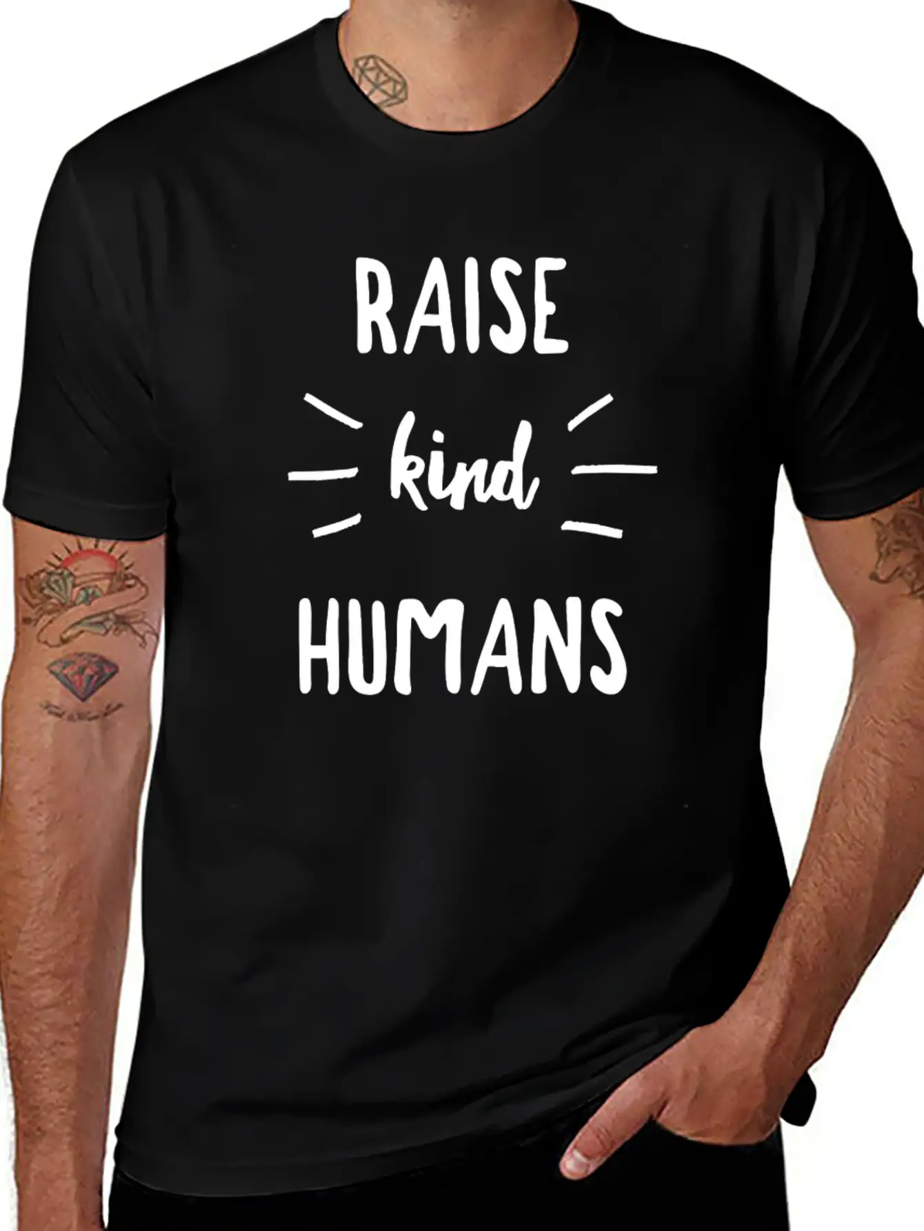 Raise Kind Humans Kindness Love Gratitude Parents Basic Graphic T-Shirt – Daily Comfort In Soft Cotton