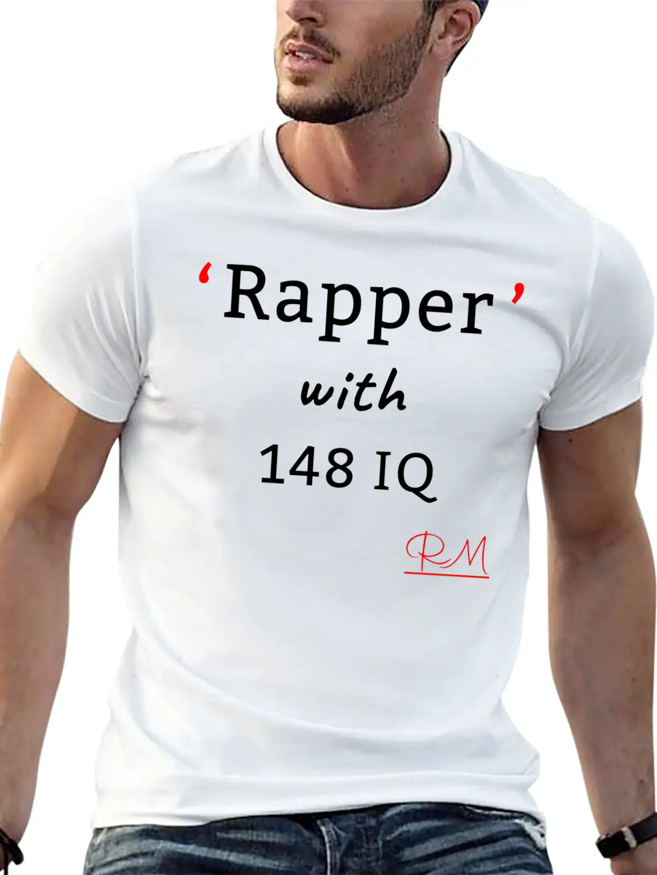 Rapper With148 IQ Lightweight Cotton T-Shirt – Daily Comfort Graphic Shirt