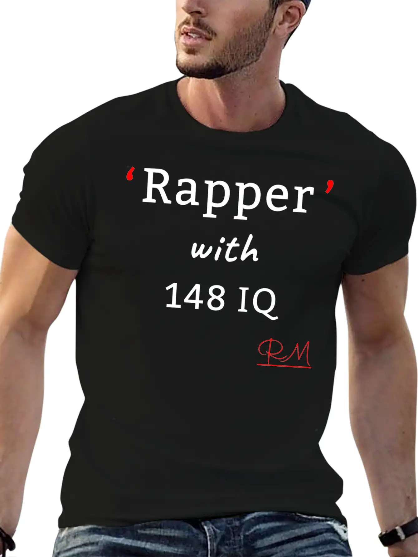 Rapper With148 IQ Lightweight Cotton T-Shirt – Daily Comfort Graphic Shirt