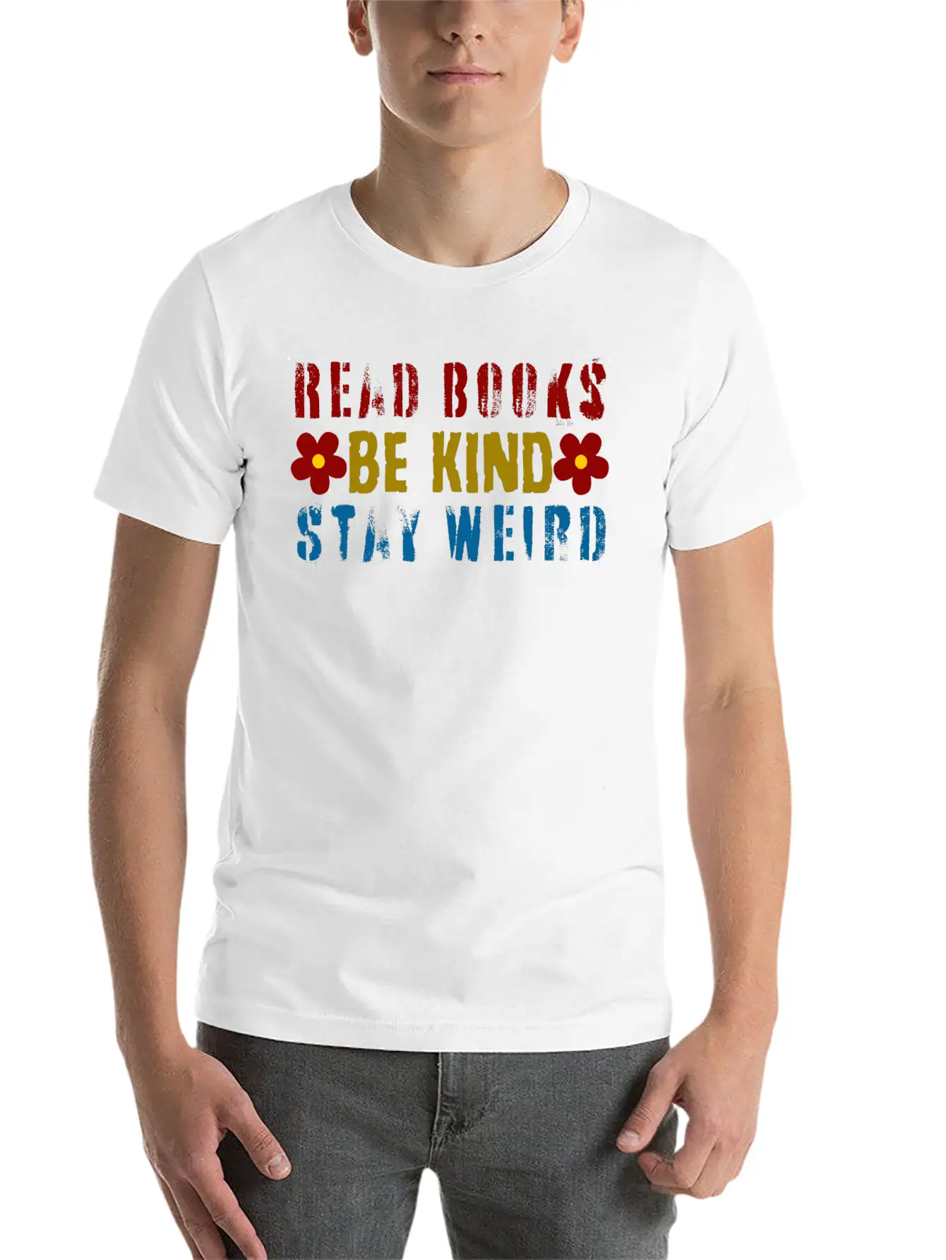 Read Books Be Kind Stay Weird Breathable Graphic T-Shirt – Perfect For Casual Days