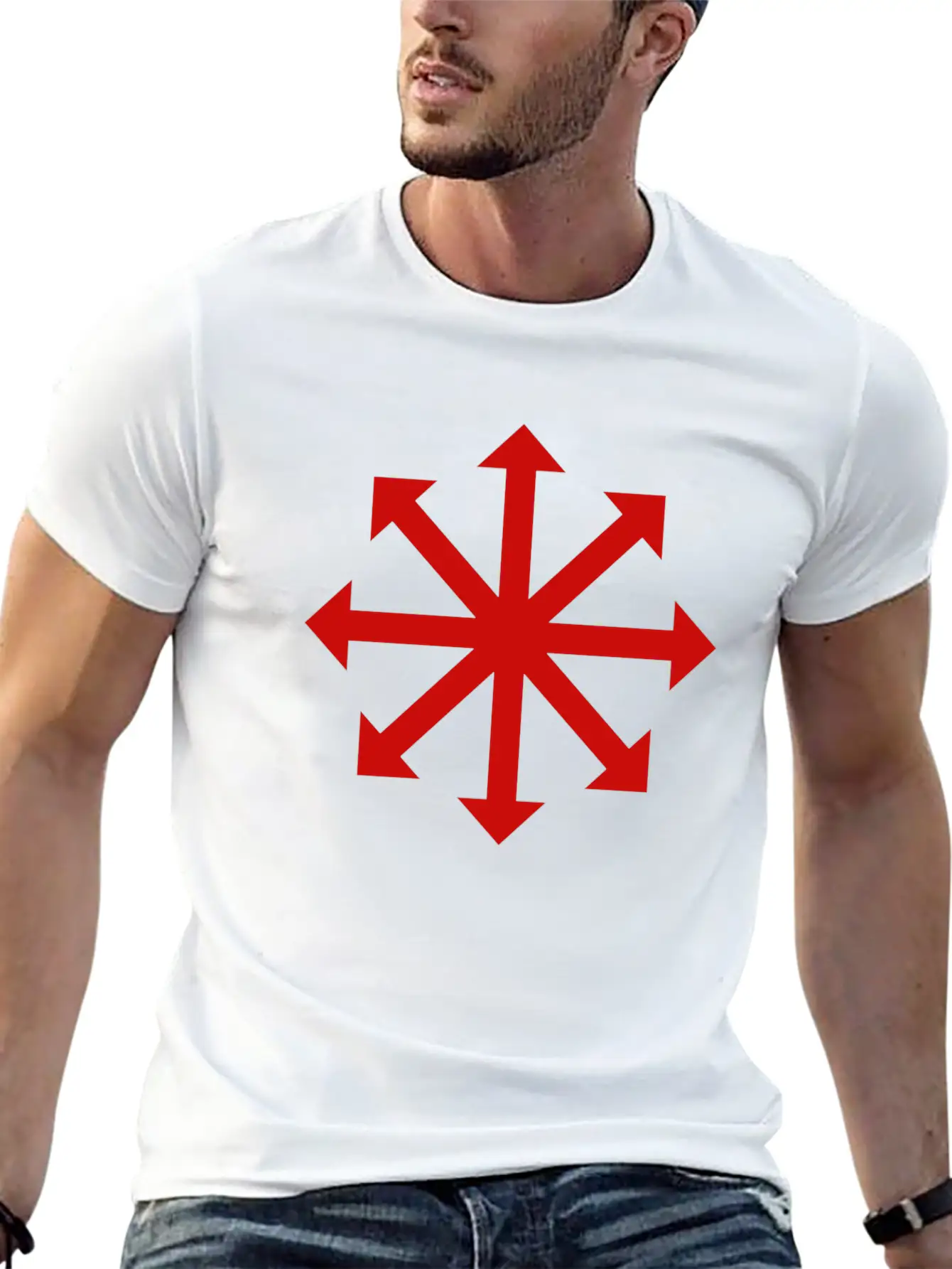 Red Chaos Star Stylish Everyday T-Shirt – Unisex Basic Cotton Tee