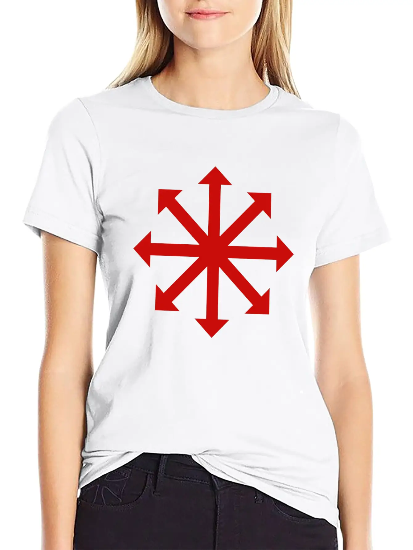 Red Chaos Star Stylish Everyday T-Shirt – Unisex Basic Cotton Tee