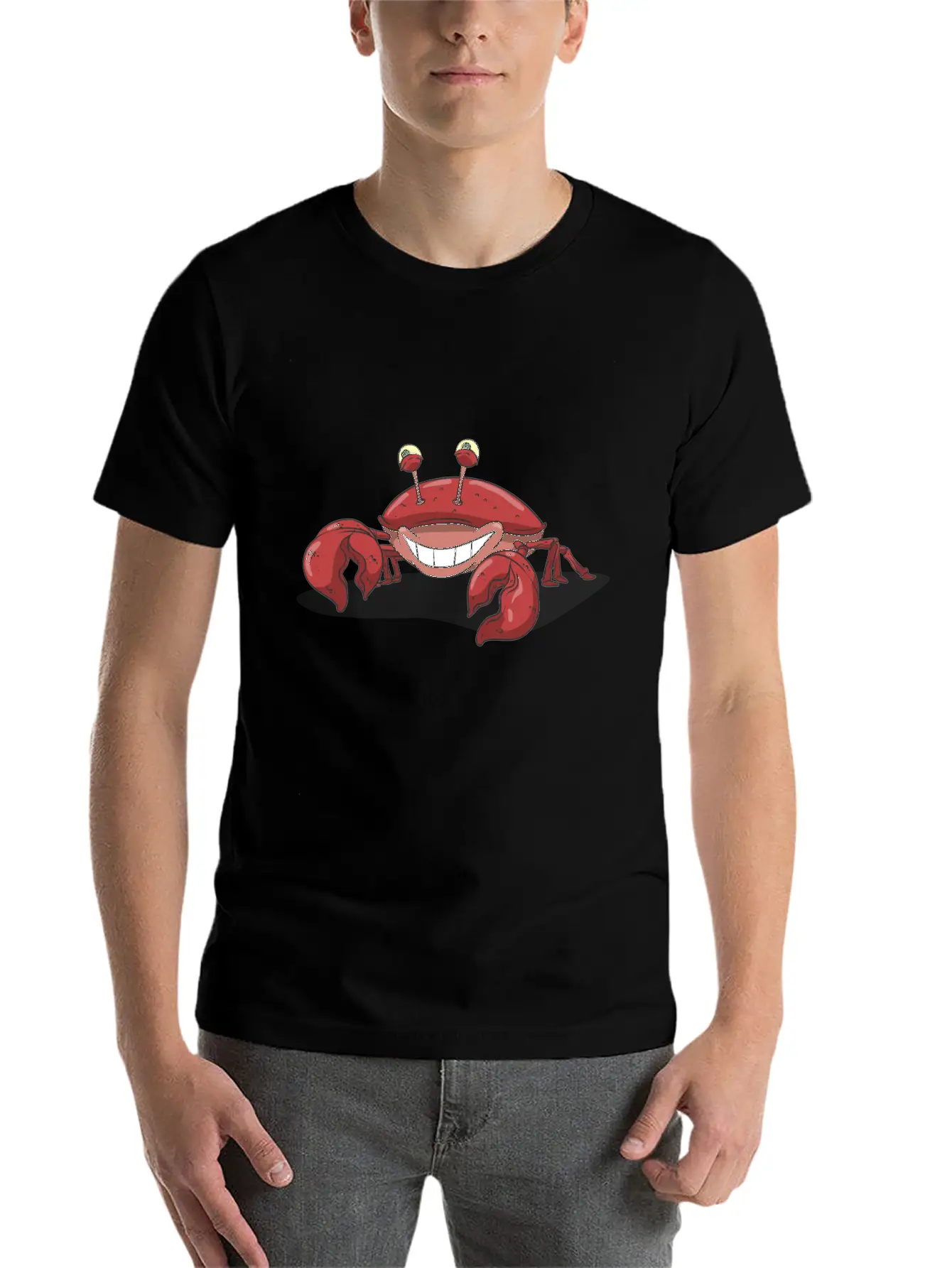 Red Crab Smiling Stylish Everyday T-Shirt – Unisex Basic Cotton Tee