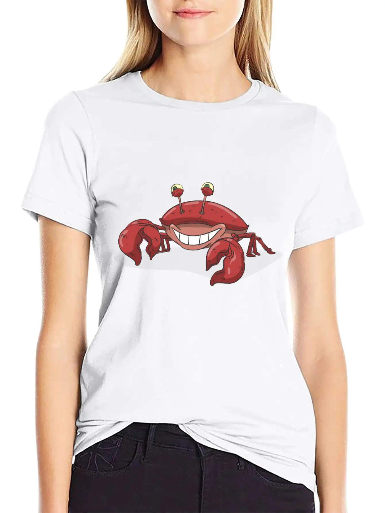 Red Crab Smiling Stylish Everyday T-Shirt – Unisex Basic Cotton Tee