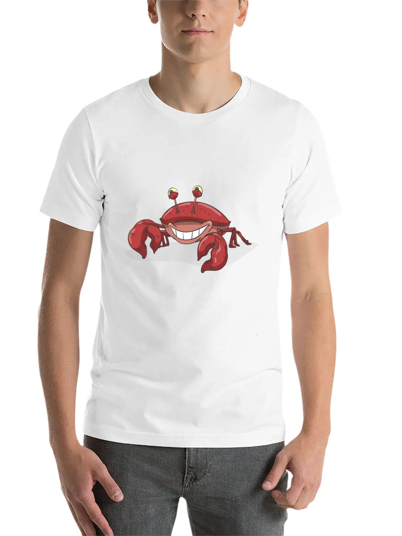 Red Crab Smiling Stylish Everyday T-Shirt – Unisex Basic Cotton Tee