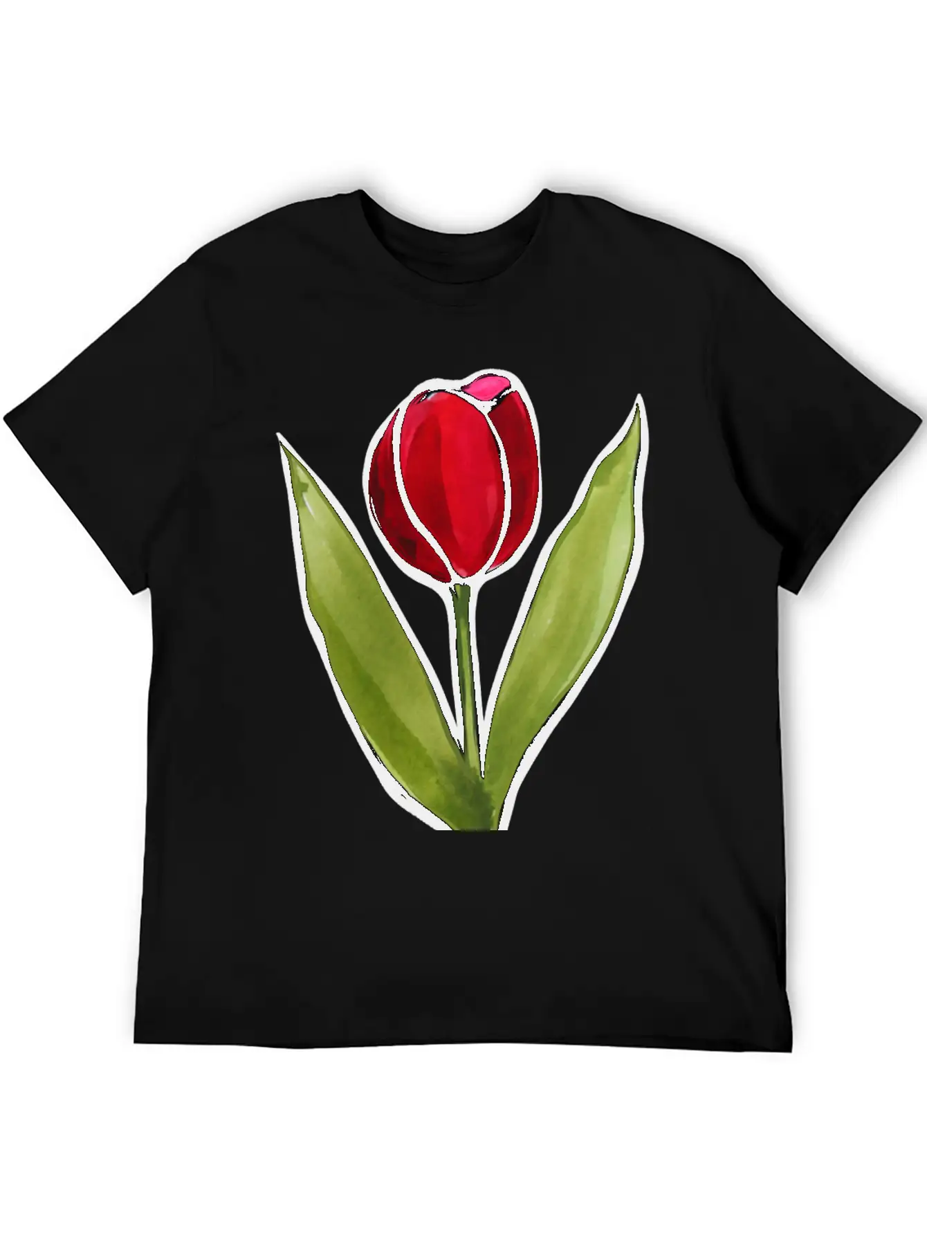 Red Tulip Gardener Basic Graphic T-Shirt – Daily Comfort In Soft Cotton