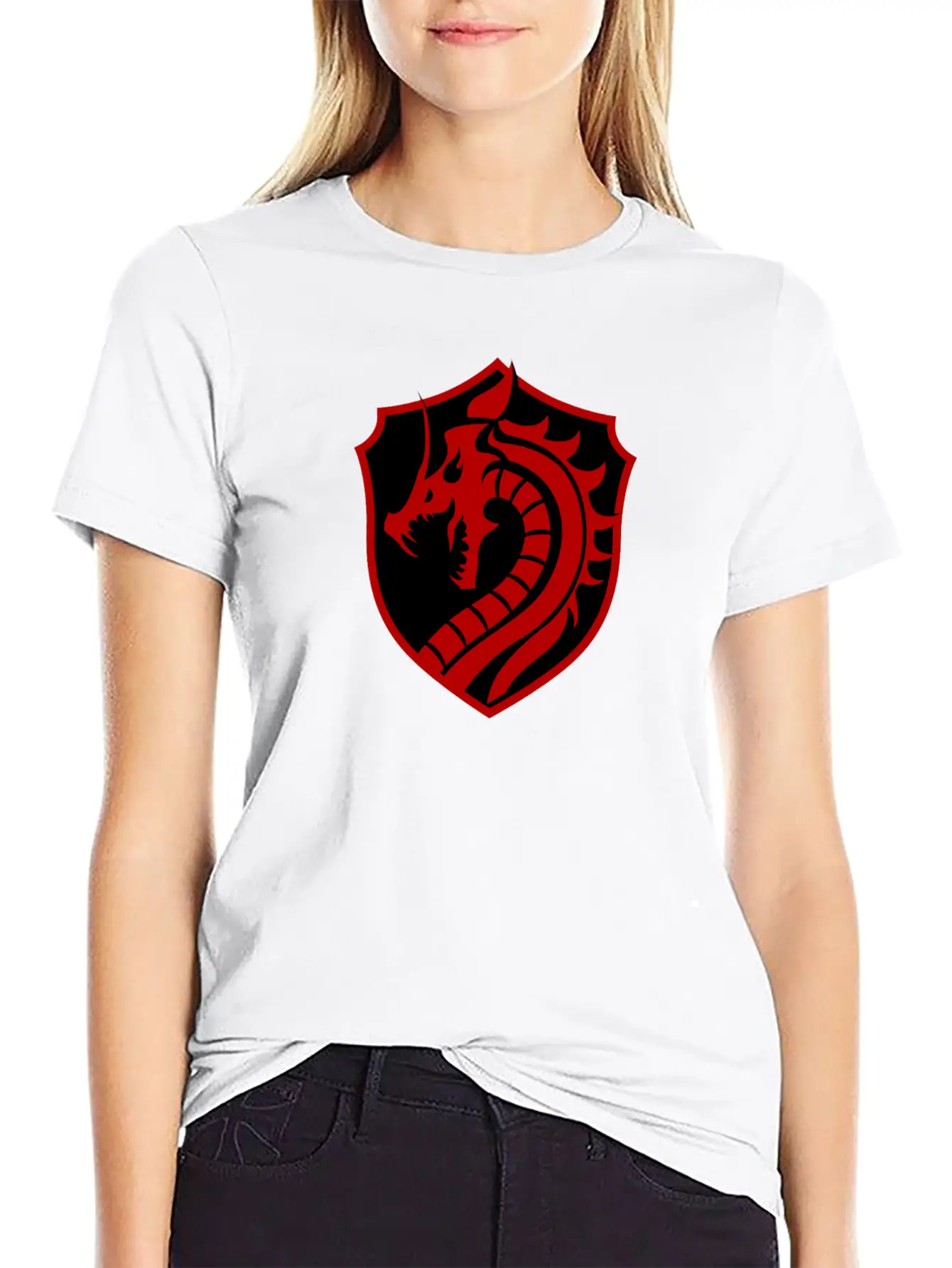Red/black Dragon Basic Graphic T-Shirt – Daily Comfort In Soft Cotton
