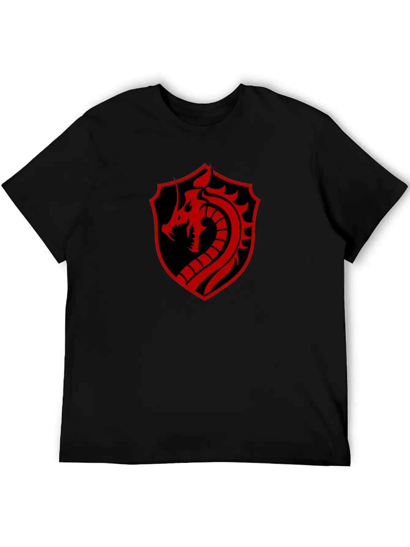 Red/black Dragon Basic Graphic T-Shirt – Daily Comfort In Soft Cotton
