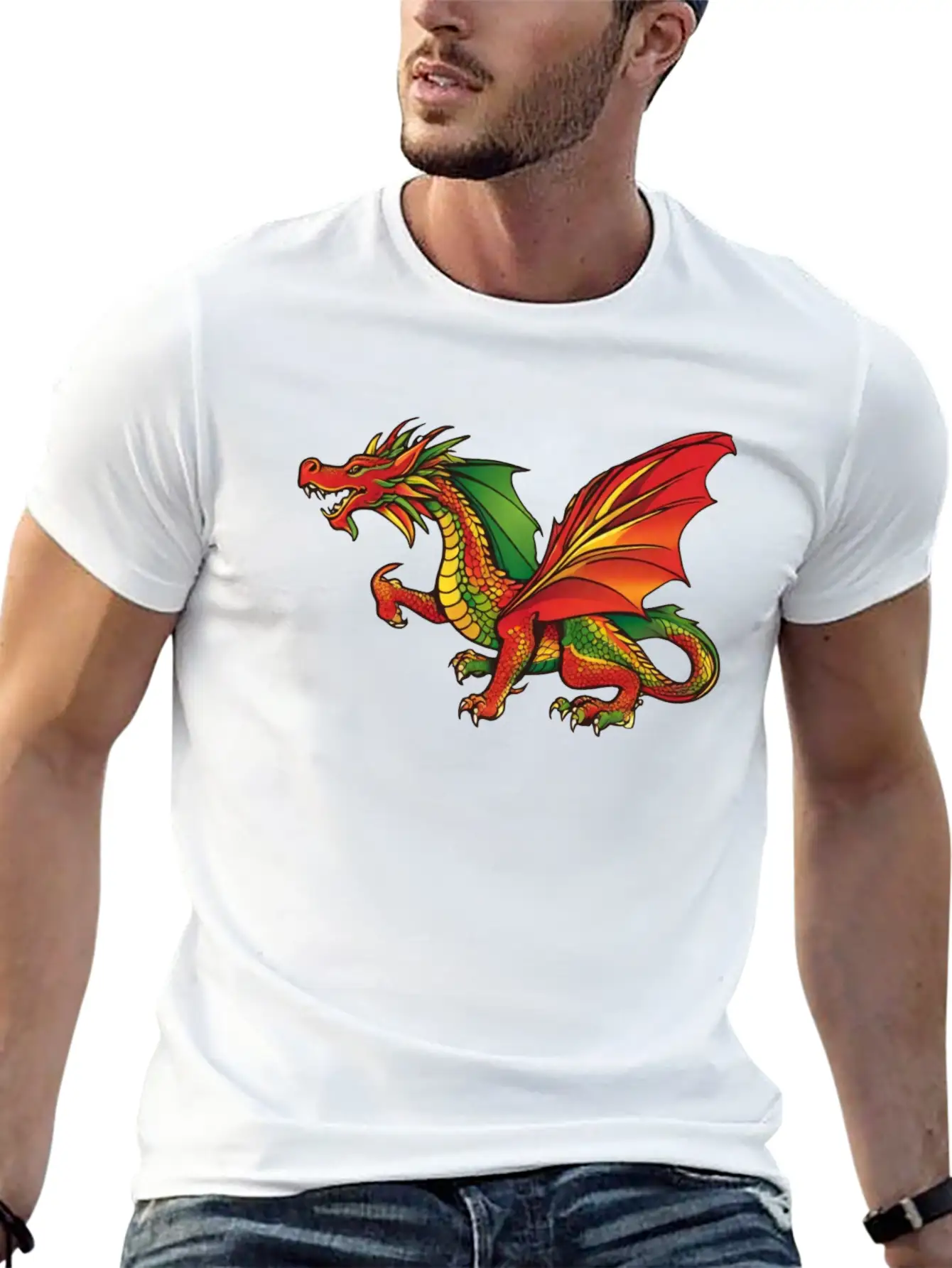 Reggae Dragon Basic Graphic T-Shirt – Daily Comfort In Soft Cotton