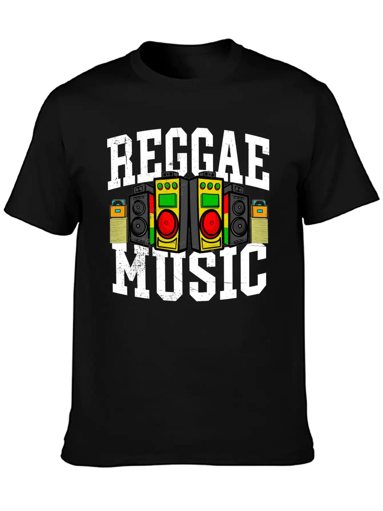Reggae Music Sound System Boombox Jamaican Roots Stylish Everyday T-Shirt – Unisex Basic Cotton Tee