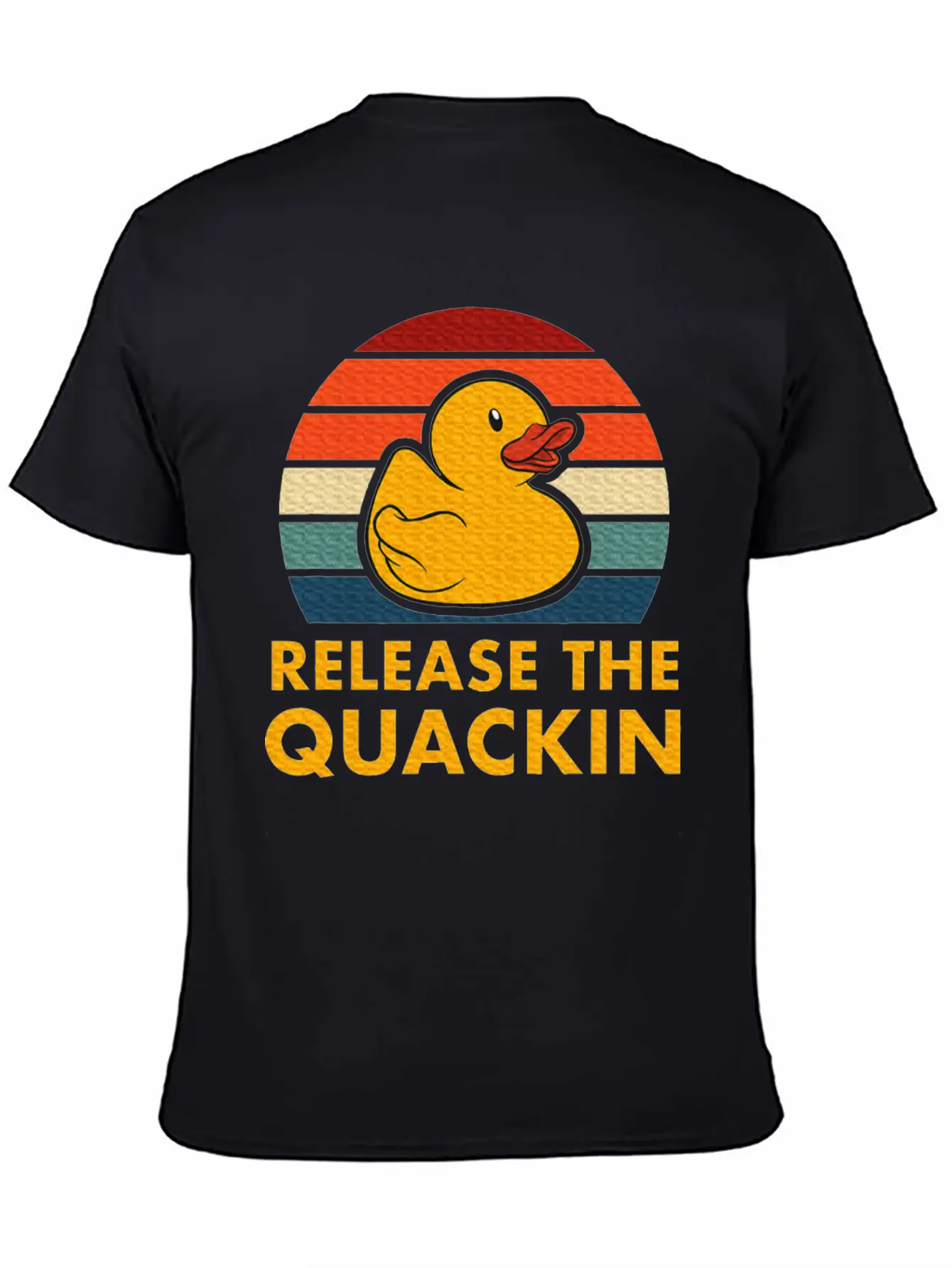 Release The Quackin Quote Rubber Duck Stylish Everyday T-Shirt – Unisex Basic Cotton Tee