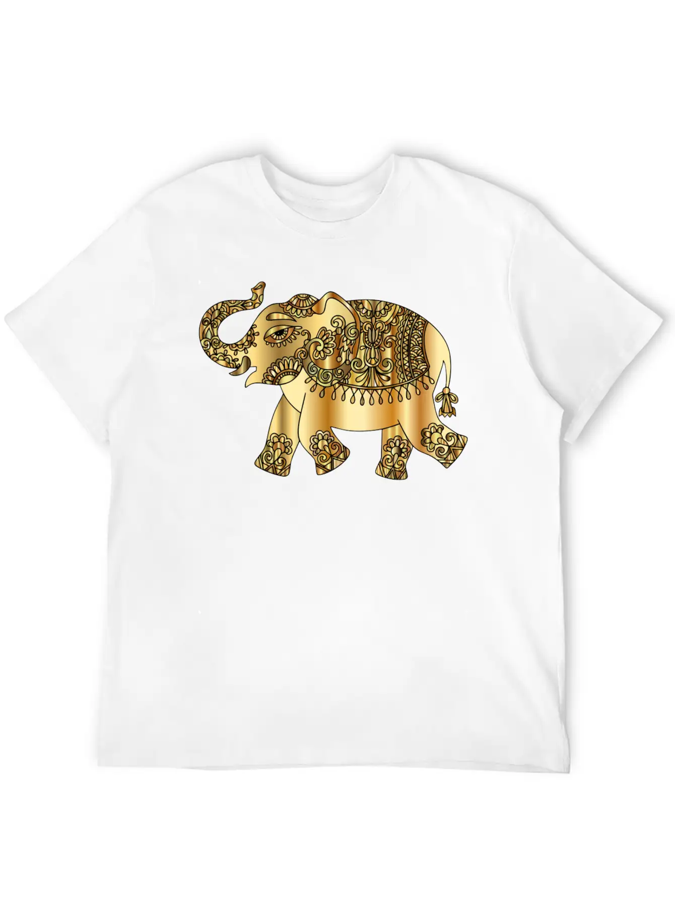 Remix Elephant Gold Stylish Everyday T-Shirt – Unisex Basic Cotton Tee