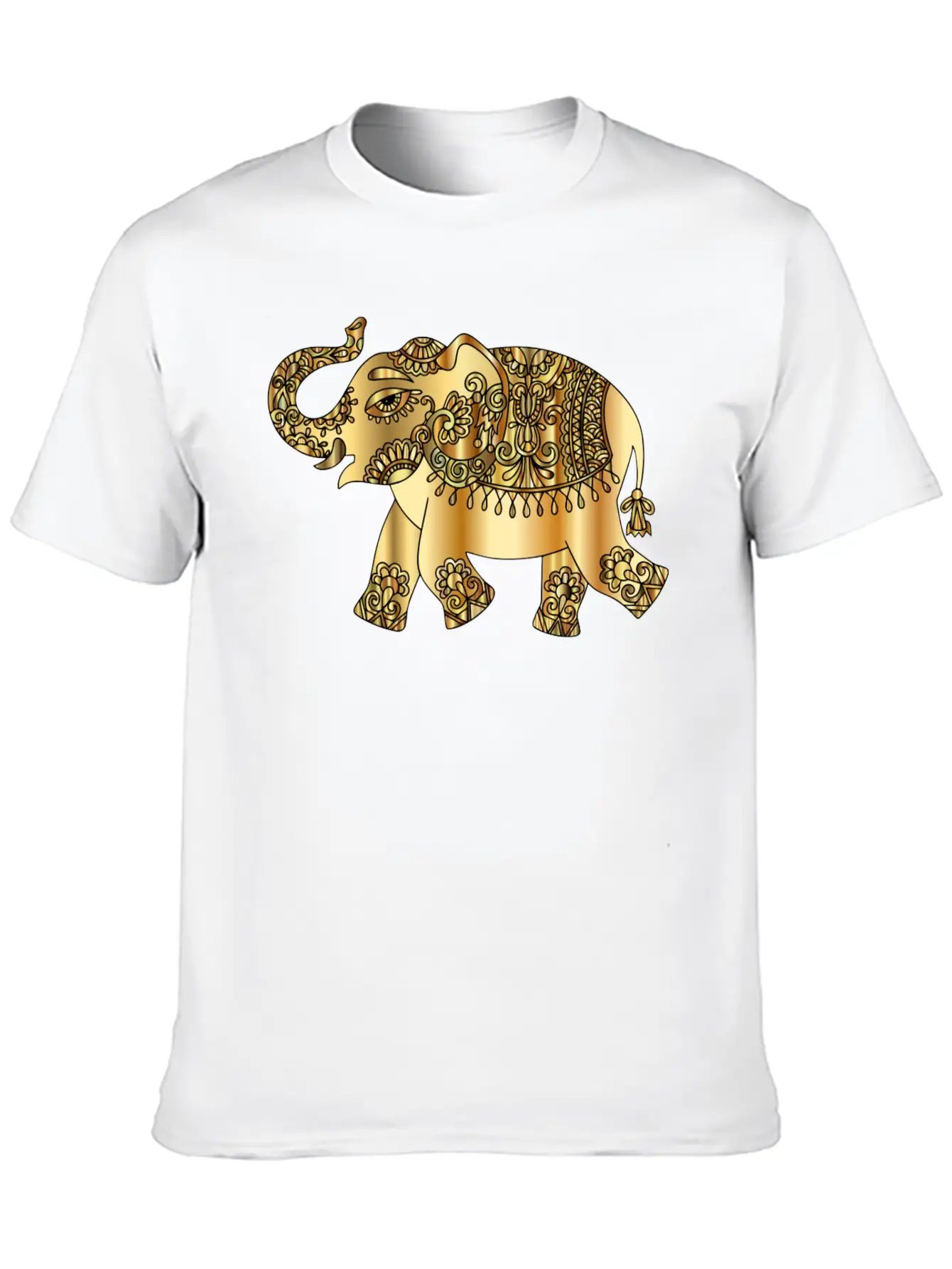 Remix Elephant Gold Stylish Everyday T-Shirt – Unisex Basic Cotton Tee