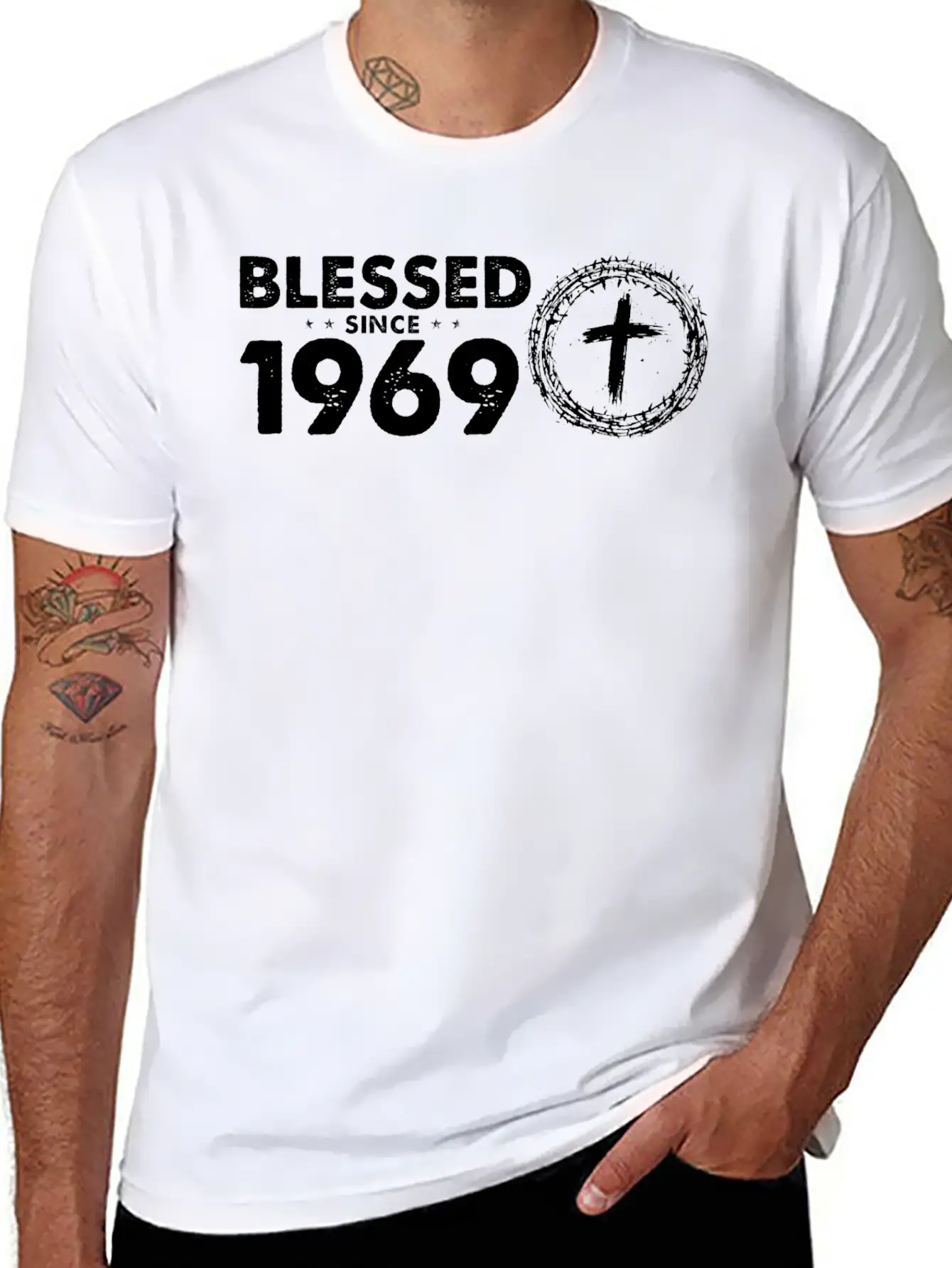 Retro 55th Birthday - Blessed Since 1969 By God's Unisex Cotton Tee – Relaxed Fit For Any Occasion