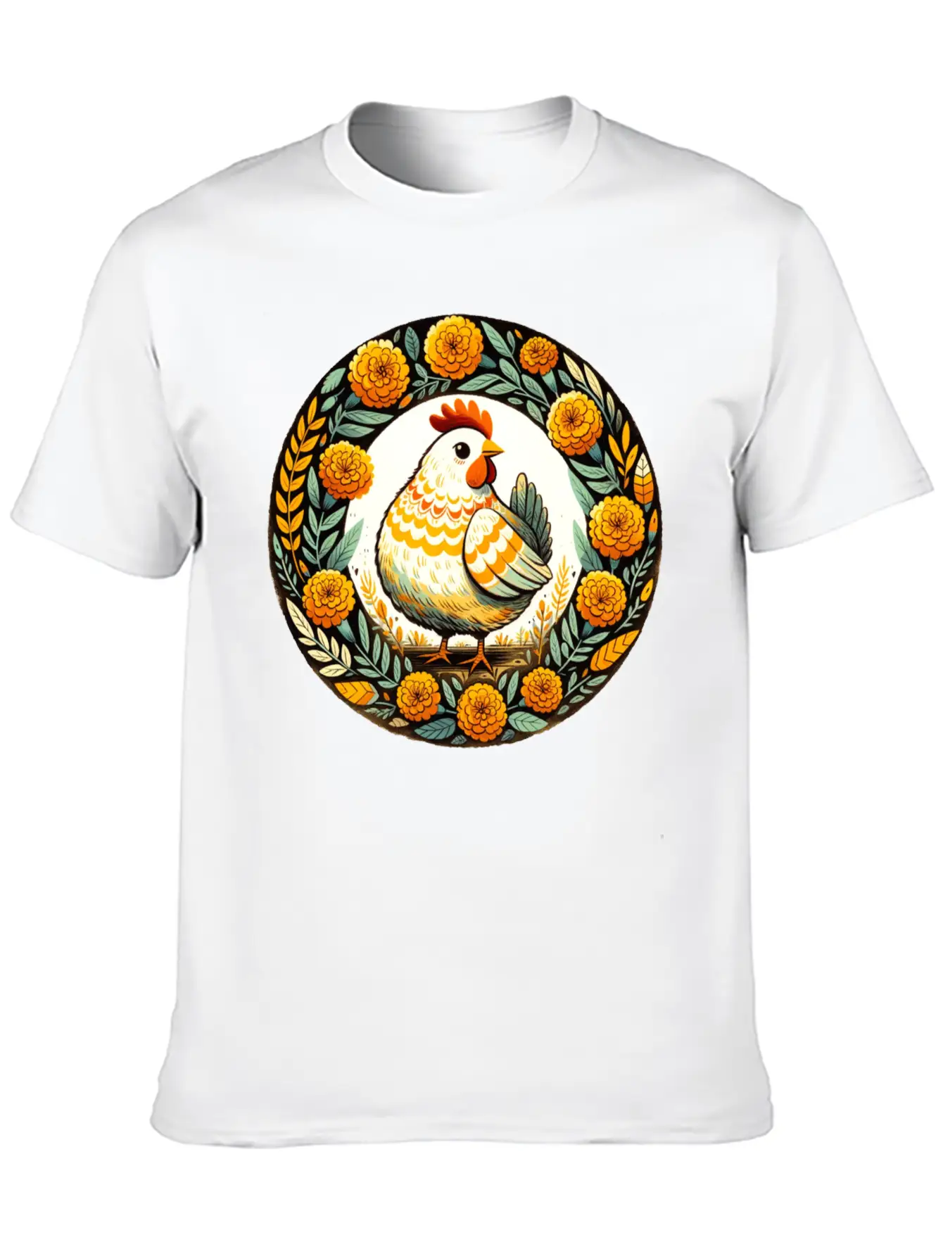 Retro Chicken Basic Graphic T-Shirt – Daily Comfort In Soft Cotton