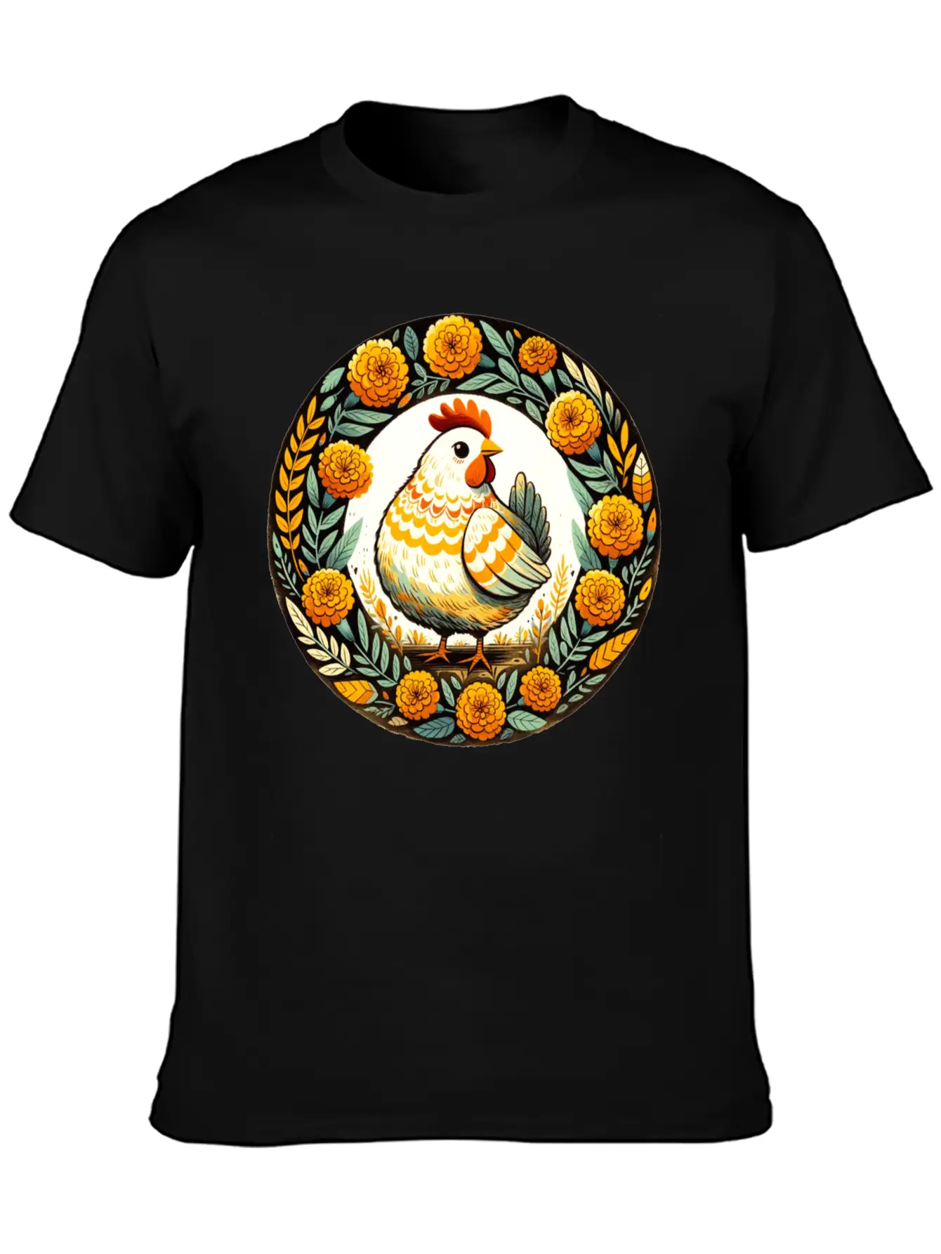 Retro Chicken Basic Graphic T-Shirt – Daily Comfort In Soft Cotton