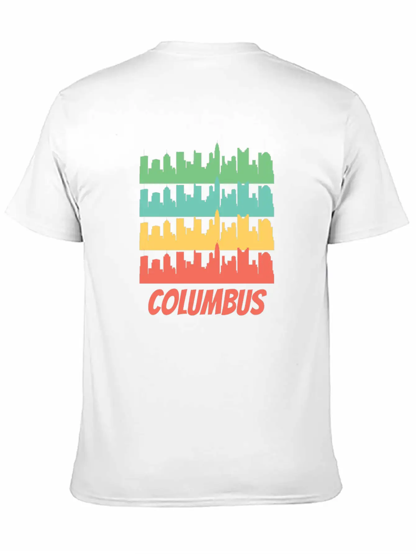 Retro Columbus OH Skyline Pop Art Stylish Everyday T-Shirt – Unisex Basic Cotton Tee