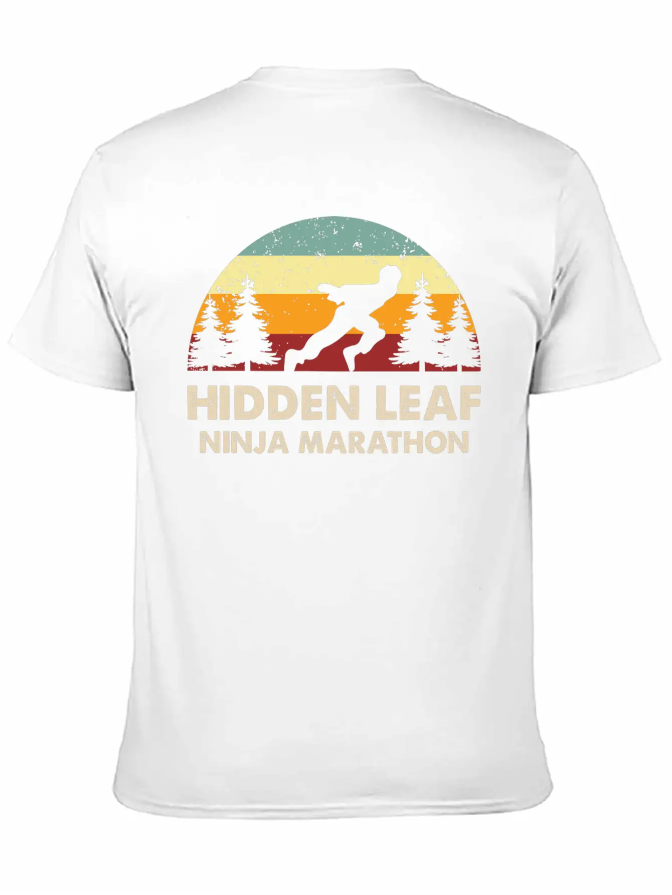 Retro Hidden Leaf Ninja Marathon Stylish Everyday T-Shirt – Unisex Basic Cotton Tee