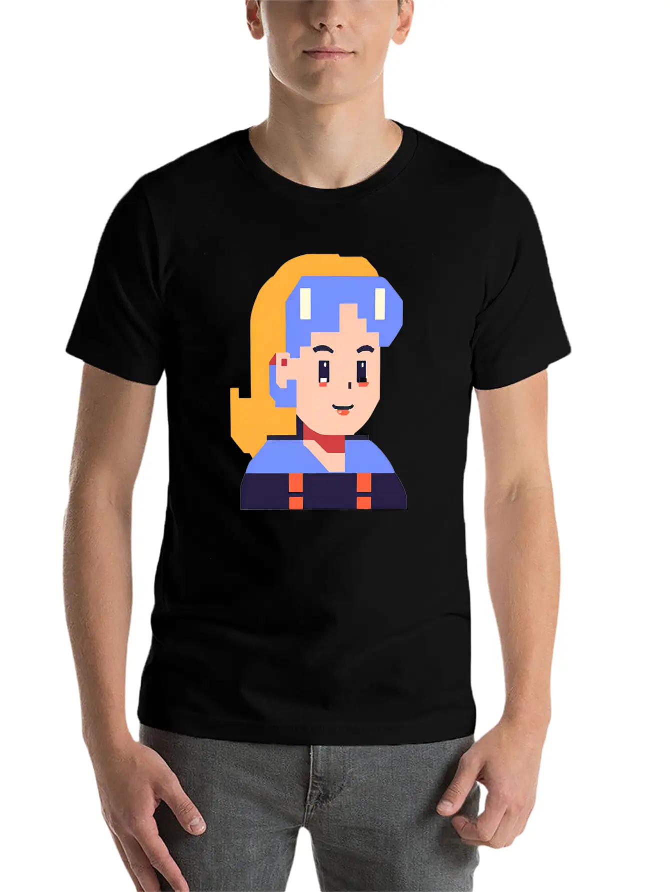 Retro Pixel Character Art Basic Graphic T-Shirt – Daily Comfort In Soft Cotton