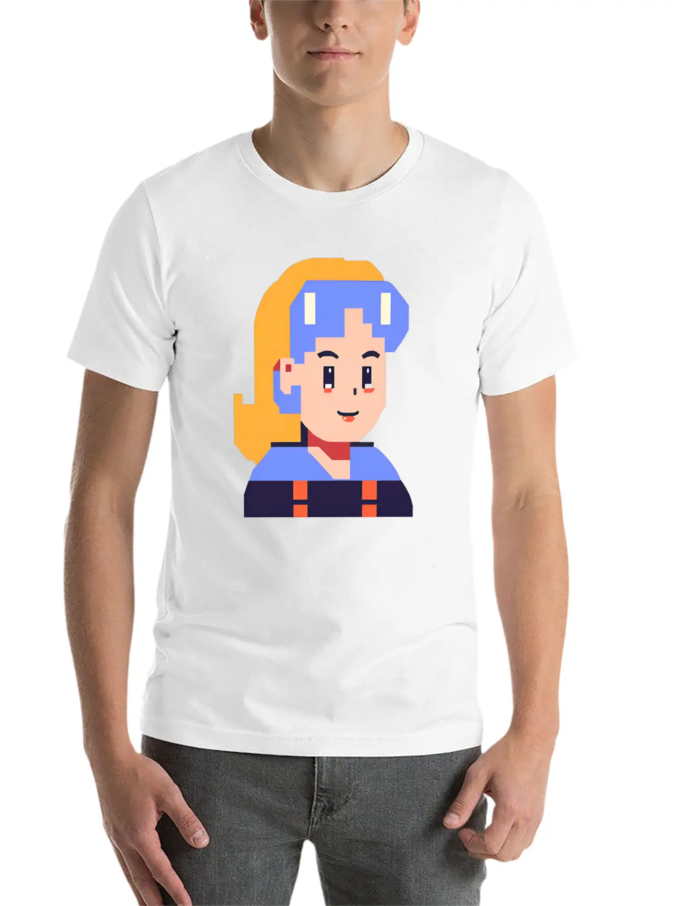 Retro Pixel Character Art Basic Graphic T-Shirt – Daily Comfort In Soft Cotton