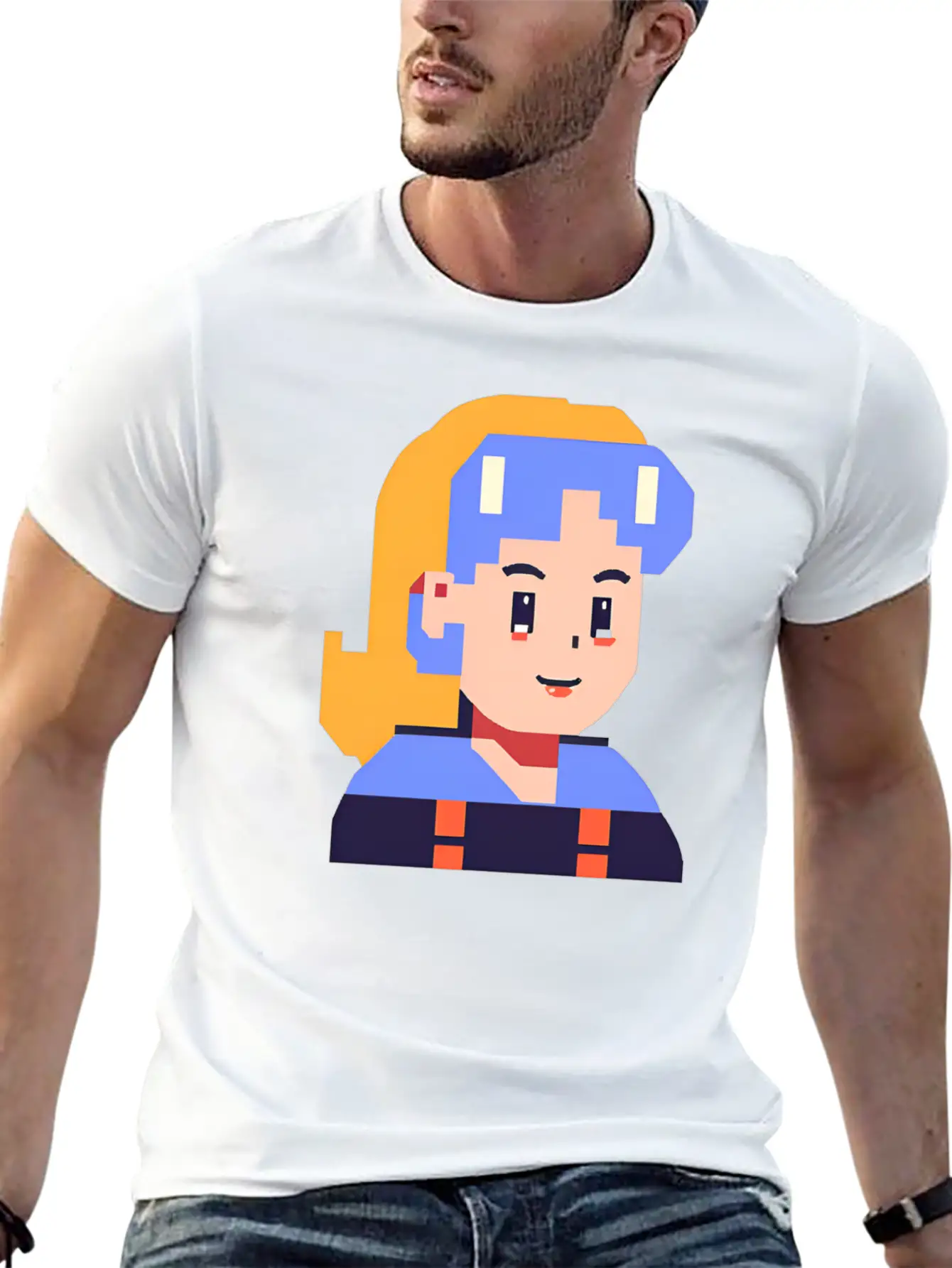 Retro Pixel Character Art Basic Graphic T-Shirt – Daily Comfort In Soft Cotton