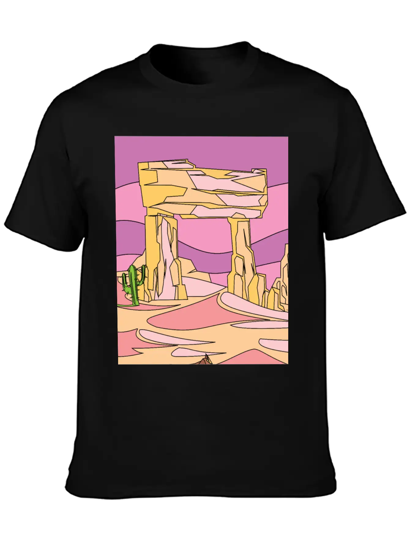 Retro Sunset In The Desert Stylish Everyday T-Shirt – Unisex Basic Cotton Tee