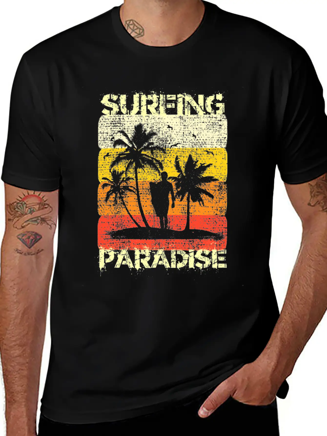 Retro Surfing Stylish Everyday T-Shirt – Unisex Basic Cotton Tee