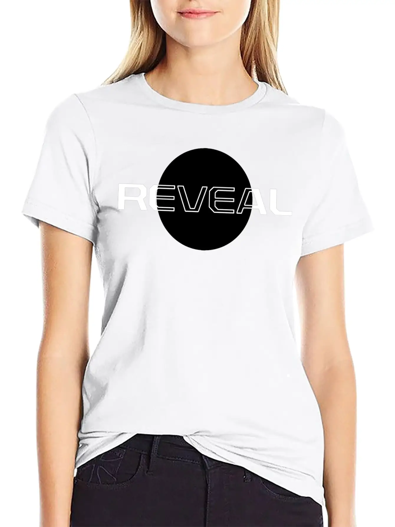 Reveal Two Tone Graphic Design Black White Streetw Basic Graphic T-Shirt – Daily Comfort In Soft Cotton