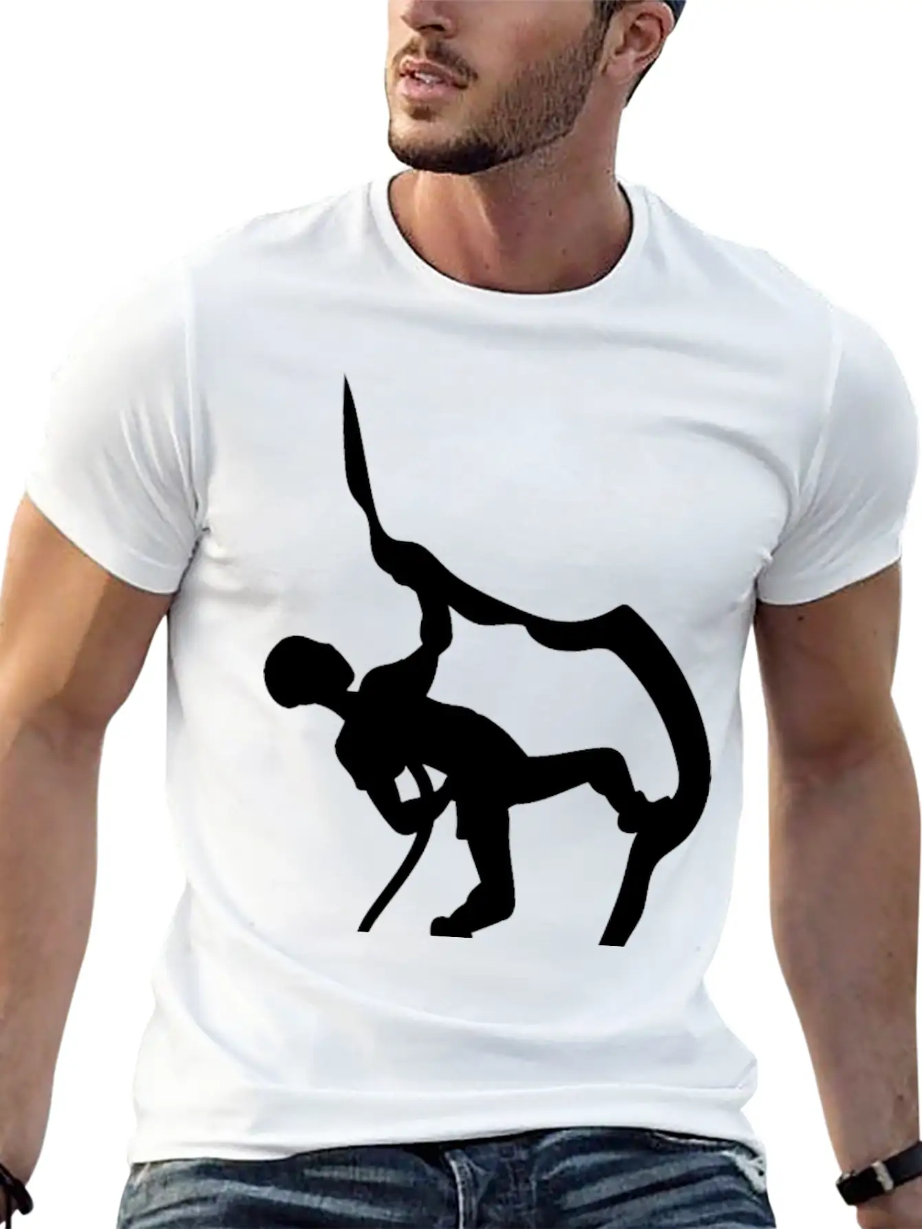 Rock Climbing Climber Mountains Lightweight Cotton T-Shirt – Daily Comfort Graphic Shirt