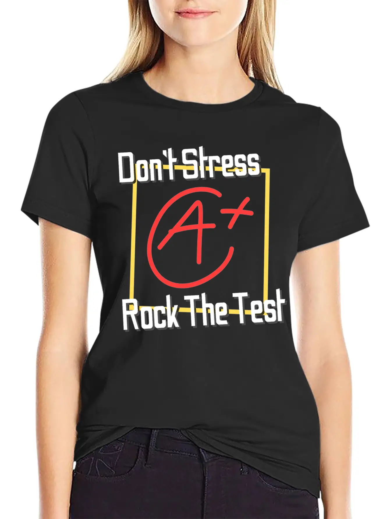 Rock The Test Don't Stress Stylish Everyday T-Shirt – Unisex Basic Cotton Tee