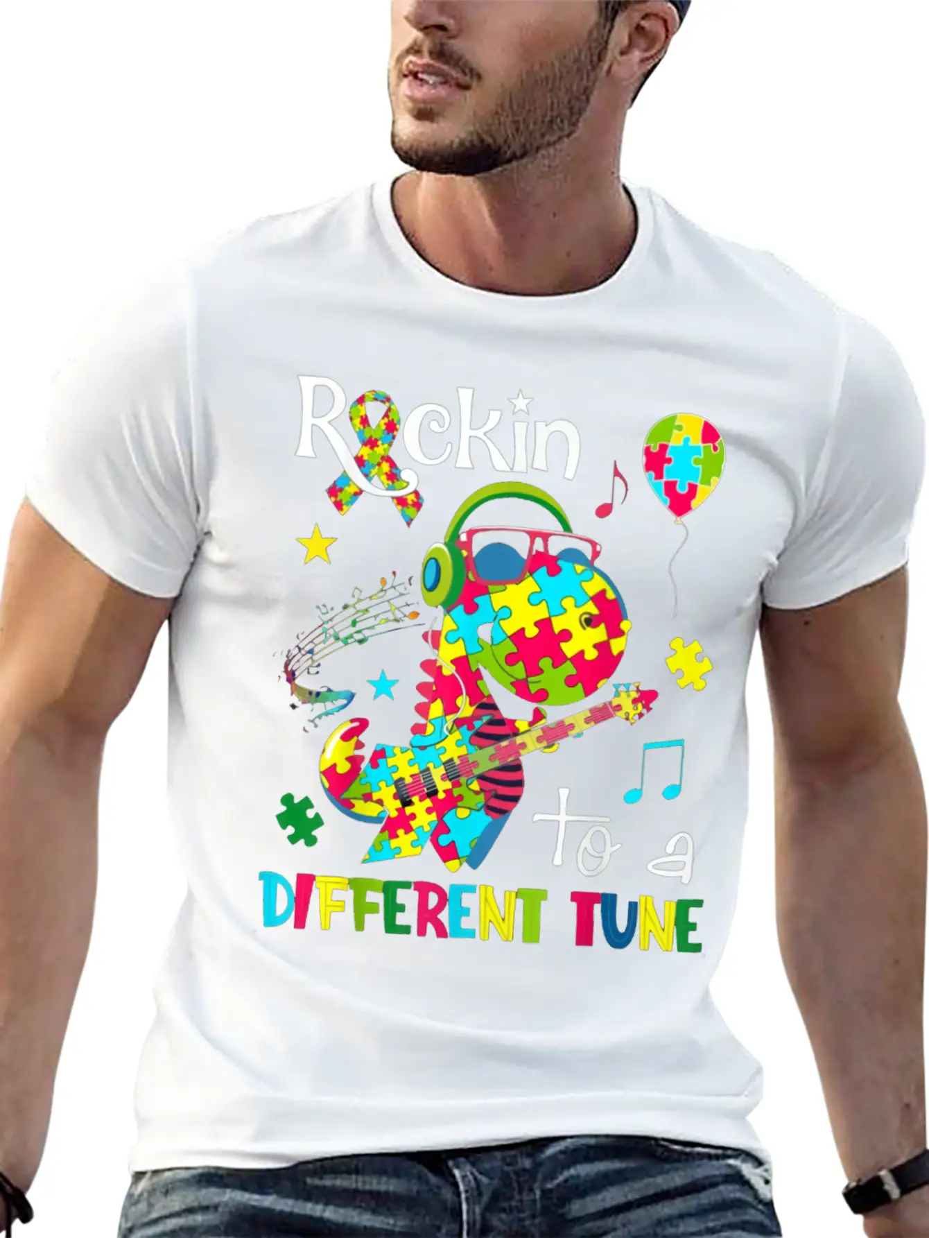 Rockin To A Different Tune Stylish Everyday T-Shirt – Unisex Basic Cotton Tee