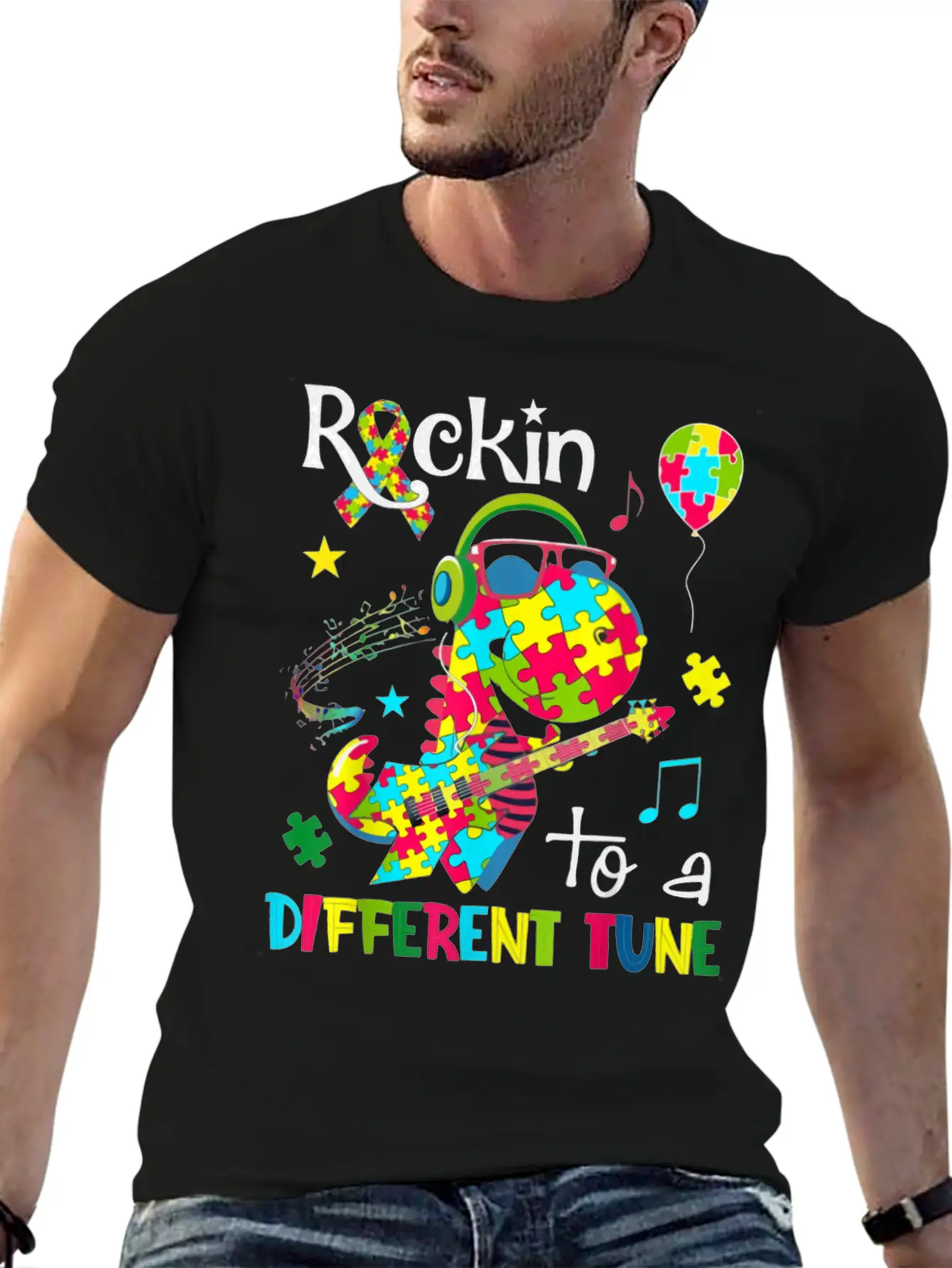 Rockin To A Different Tune Stylish Everyday T-Shirt – Unisex Basic Cotton Tee