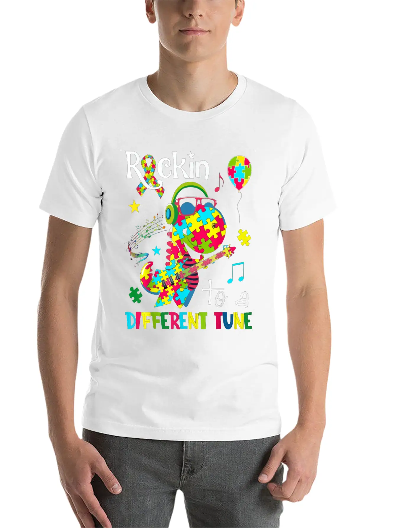 Rockin To A Different Tune Stylish Everyday T-Shirt – Unisex Basic Cotton Tee