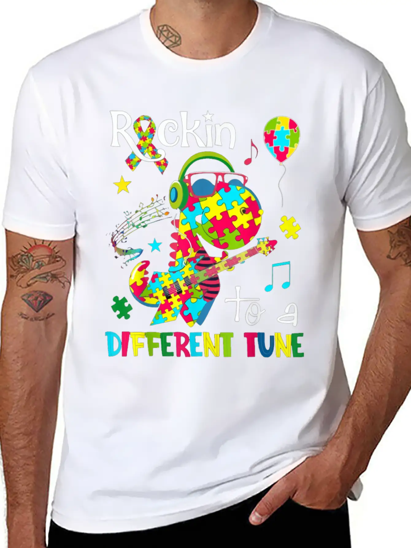 Rockin To A Different Tune Stylish Everyday T-Shirt – Unisex Basic Cotton Tee