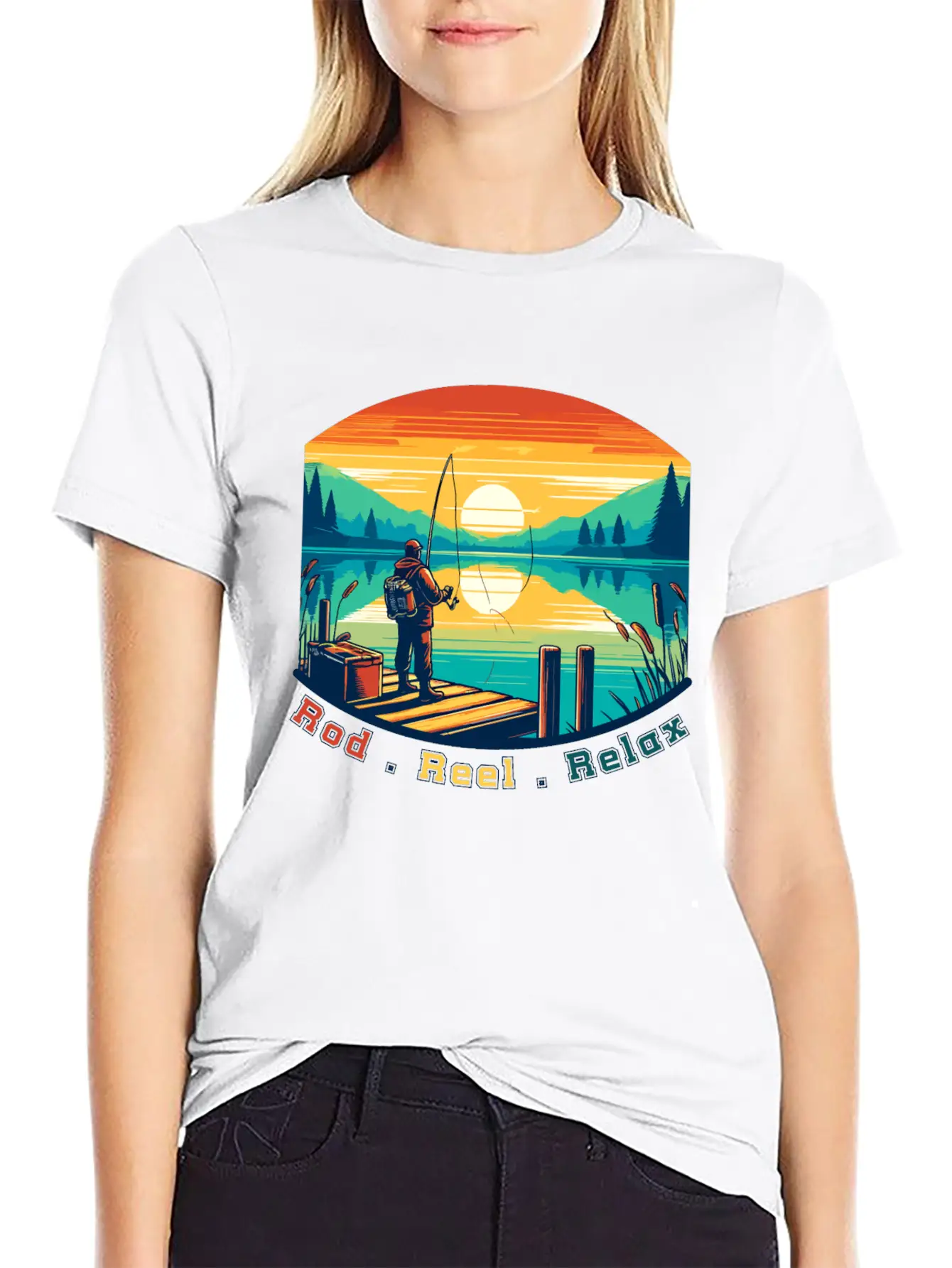 Rod, Reel, Relax Fishing T Shirt Basic Graphic T-Shirt – Daily Comfort In Soft Cotton