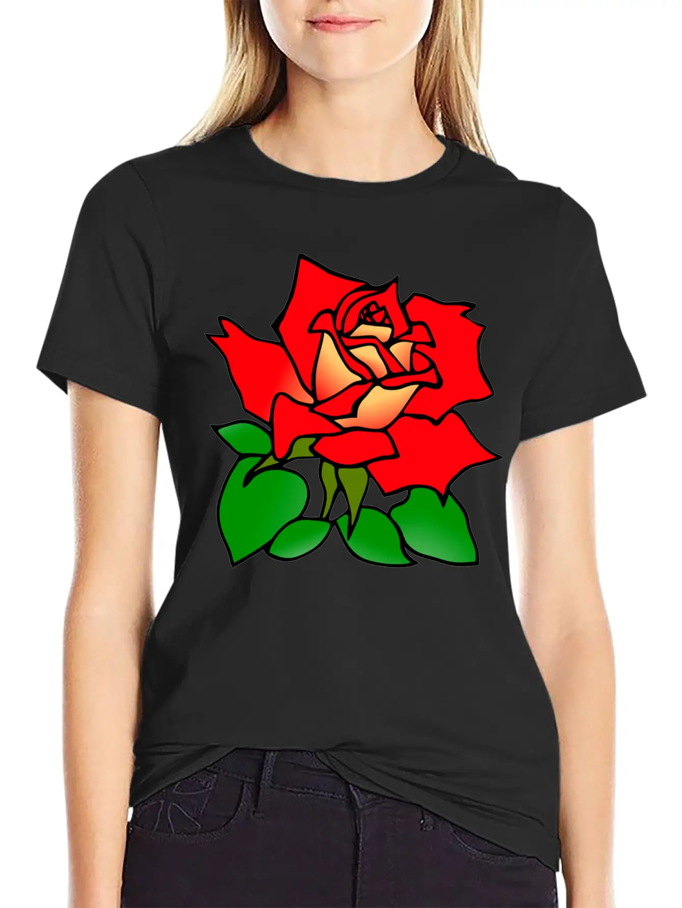 Rose Stylish Everyday T-Shirt – Unisex Basic Cotton Tee