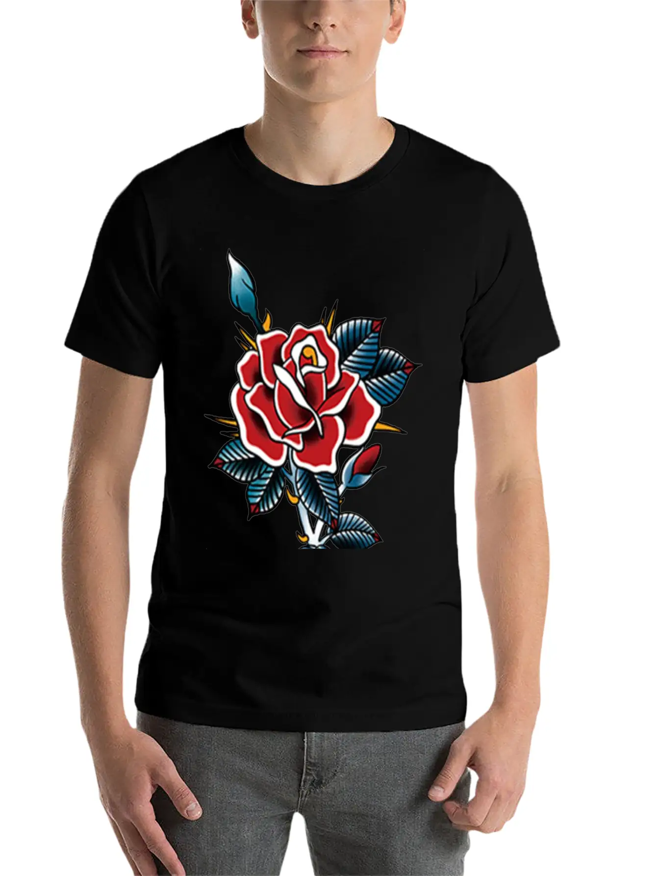 Rose Tattoo Classic Basic Graphic T-Shirt – Daily Comfort In Soft Cotton