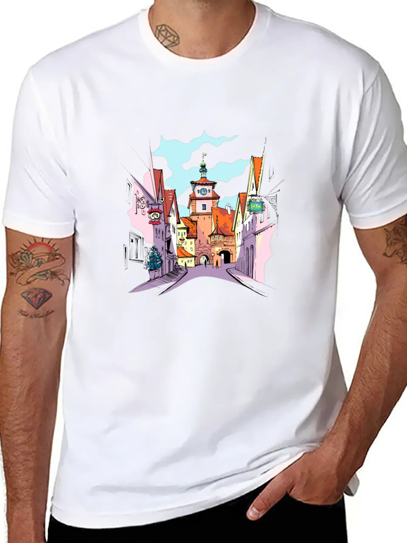 Rothenburg Ob Der Tauber In Germany Basic Graphic T-Shirt – Daily Comfort In Soft Cotton
