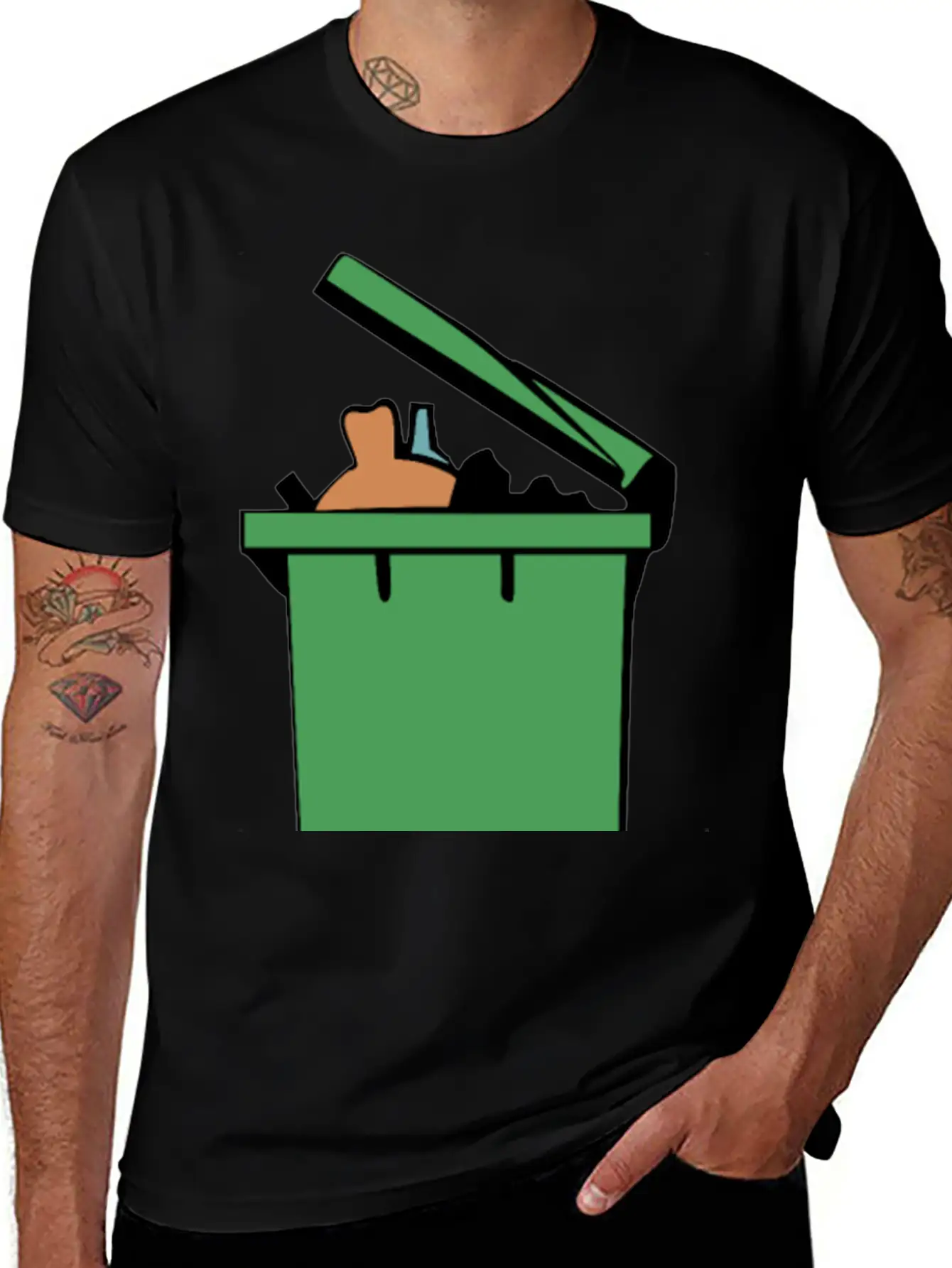Rubbish Bin Colour Lightweight Cotton T-Shirt – Daily Comfort Graphic Shirt