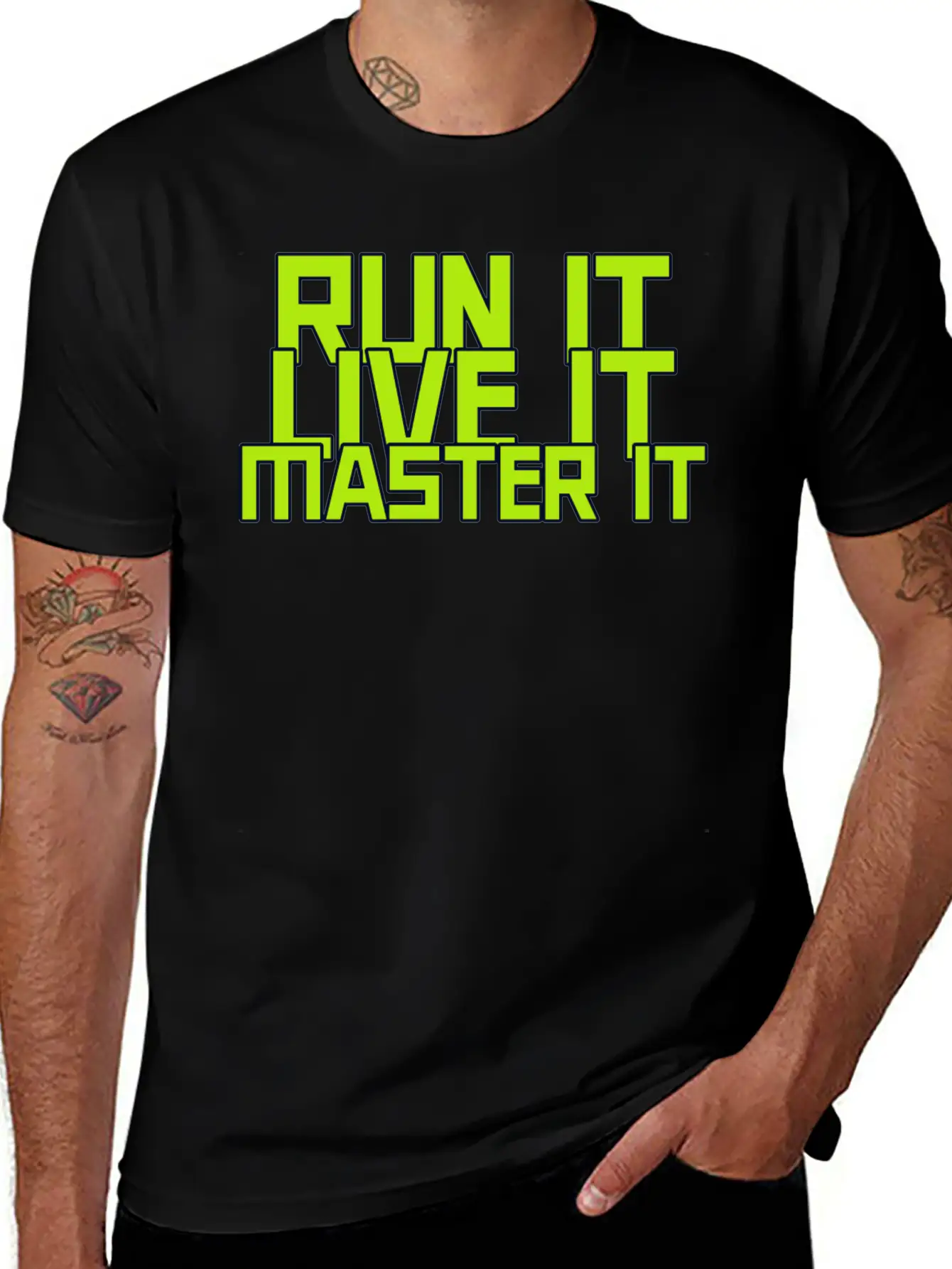 RUN IT LIVE IT MASTER IT RUNNING Simple Everyday Graphic Tee – Lightweight Summer Wear