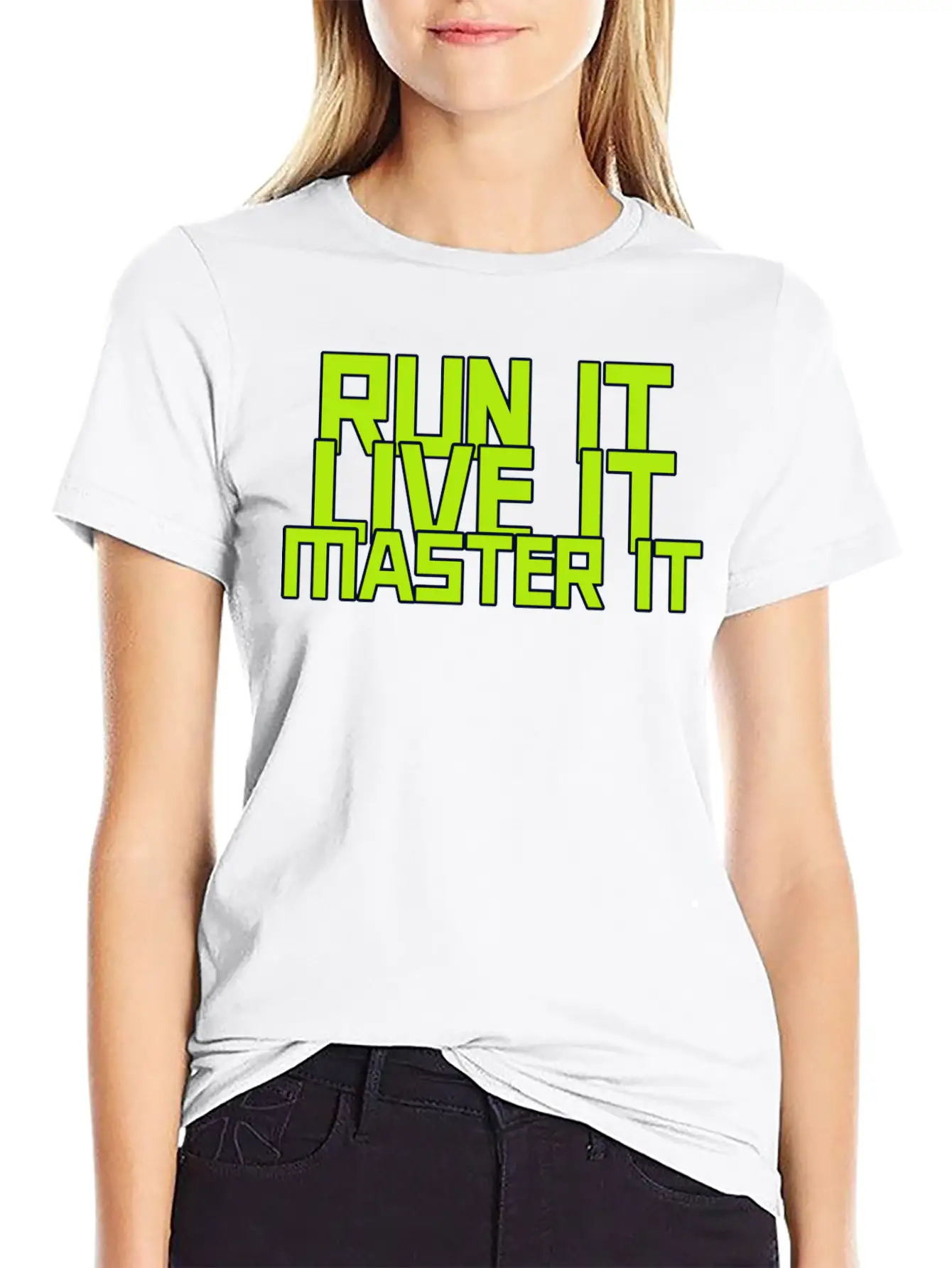 RUN IT LIVE IT MASTER IT RUNNING Simple Everyday Graphic Tee – Lightweight Summer Wear