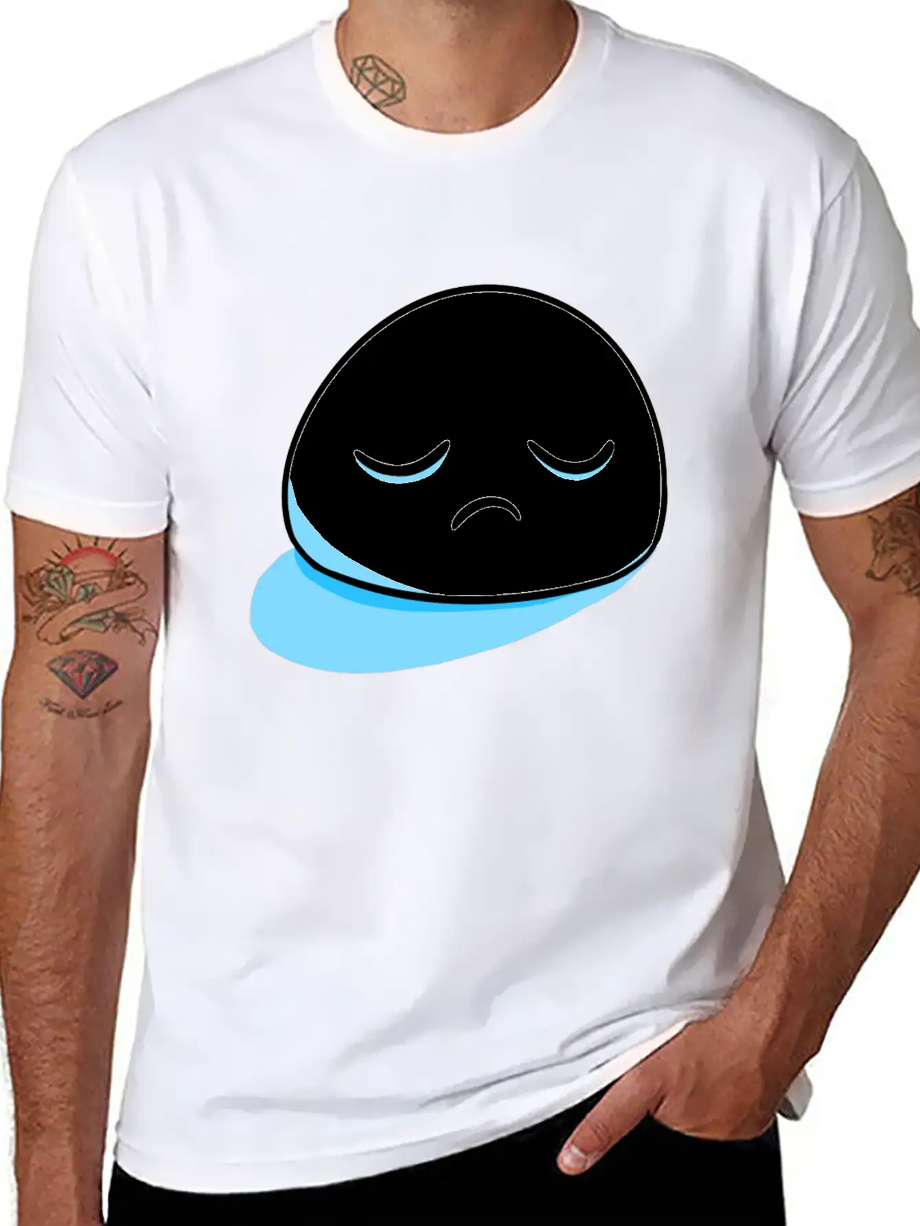 Sad Blob Breathable Graphic T-Shirt – Perfect For Casual Days