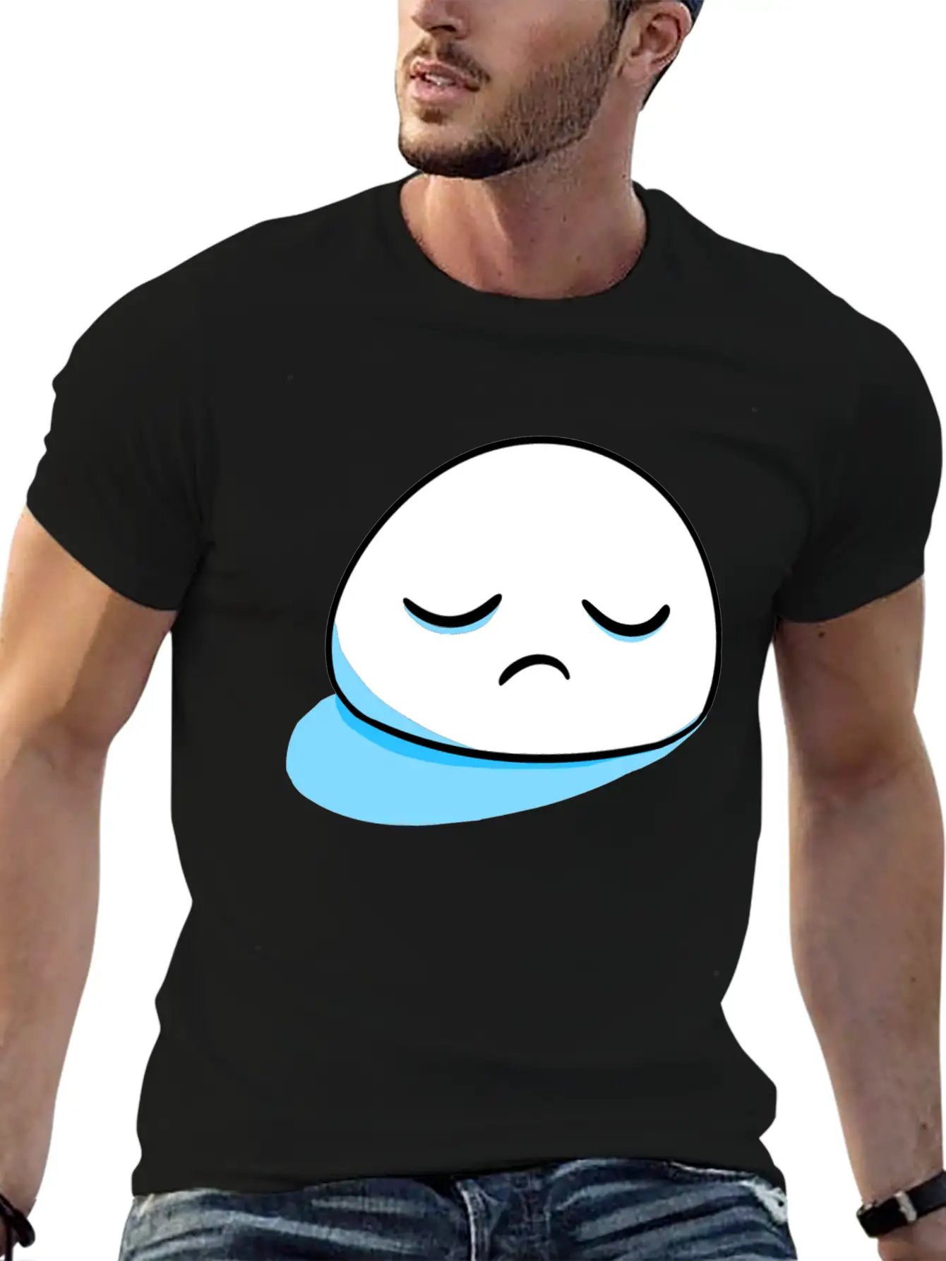 Sad Blob Breathable Graphic T-Shirt – Perfect For Casual Days
