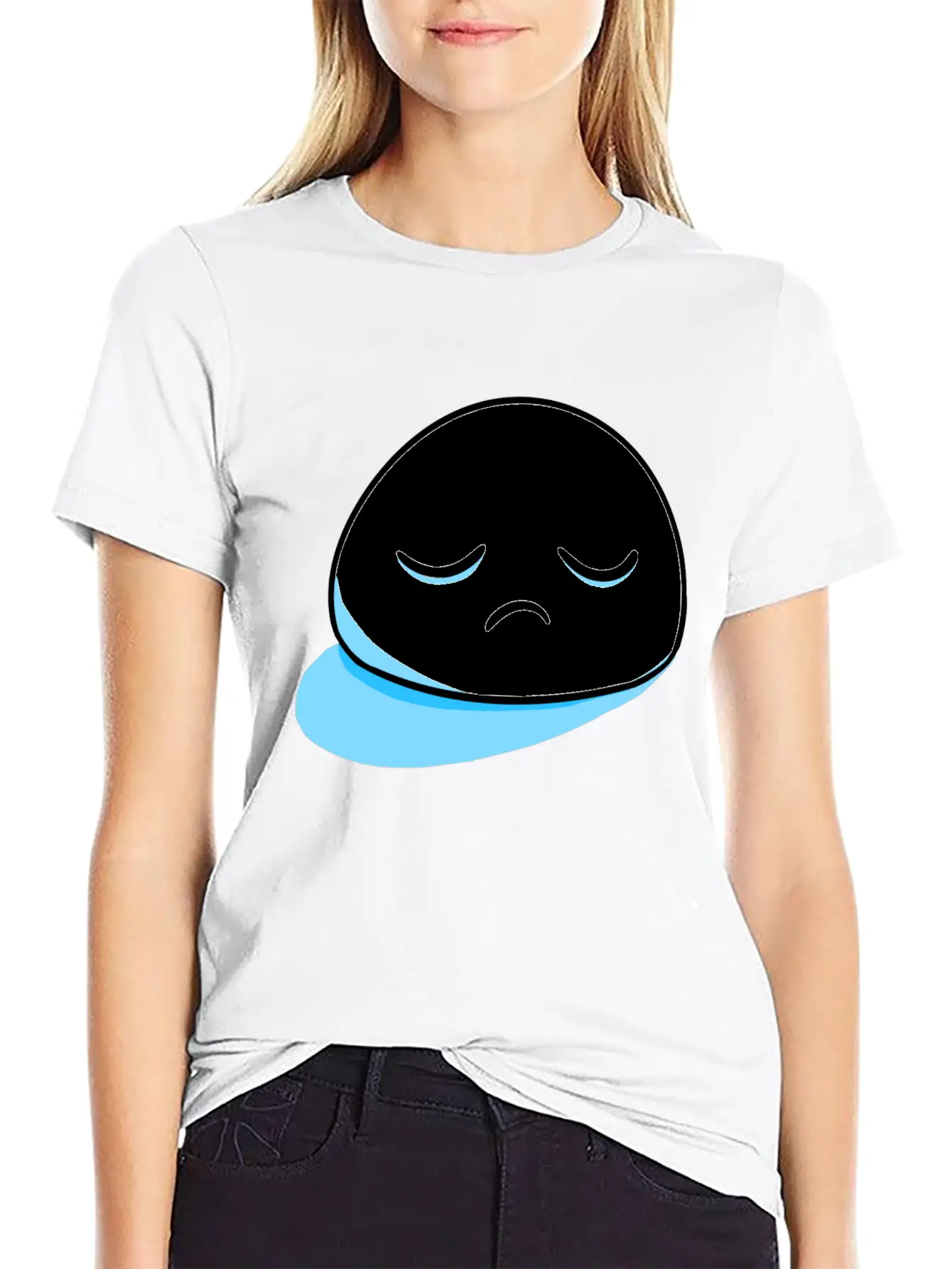 Sad Blob Breathable Graphic T-Shirt – Perfect For Casual Days