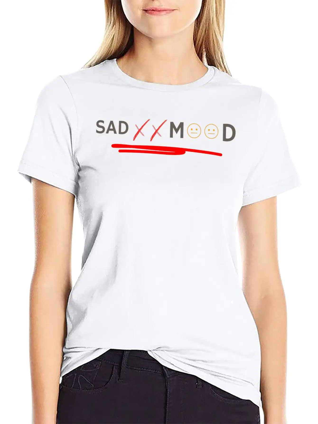 Sad Mood Casual Graphic T-Shirt – Simple And Comfortable Daily Wear