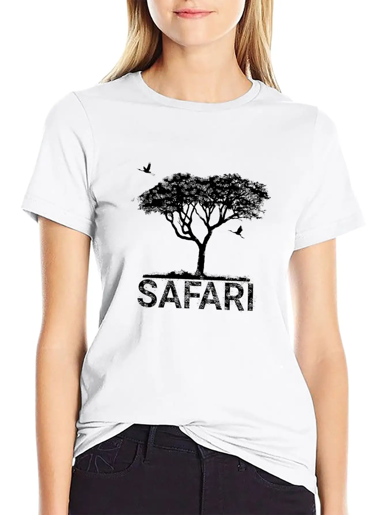 Safari African Tree; Romantic; Shadow; Animal; Sun Stylish Everyday T-Shirt – Unisex Basic Cotton Tee